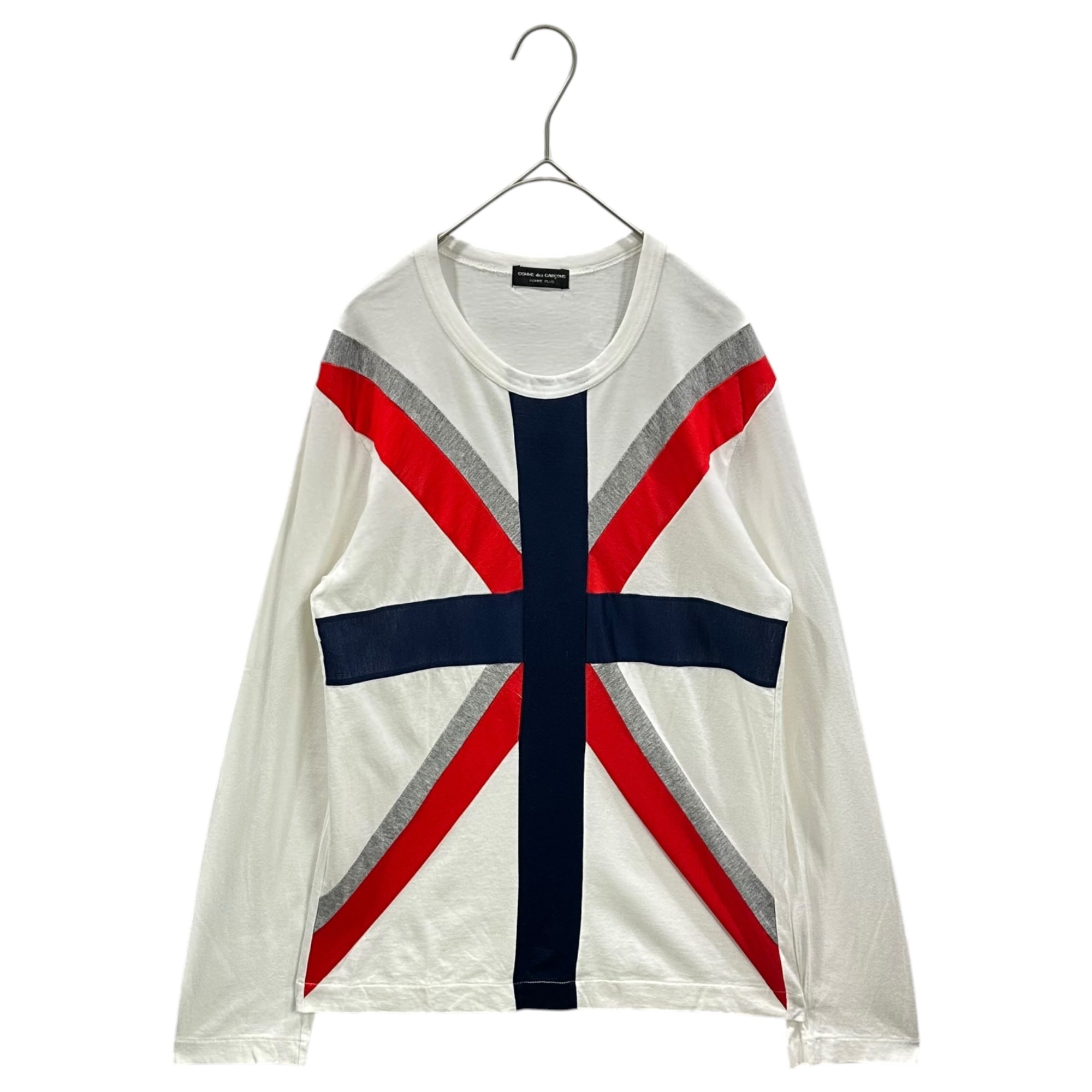 COMME des GARCONS HOMME PLUS(コムデギャルソンオムプリュス) 1997SS Mod Era Union Jack L/S T-Shirt モッズ期 ユニオンジャック 長袖 Tシャツ PT-040060 FREE ホワイト×ネイビー×レッド×グレー AD1996 90s アーカイブ
