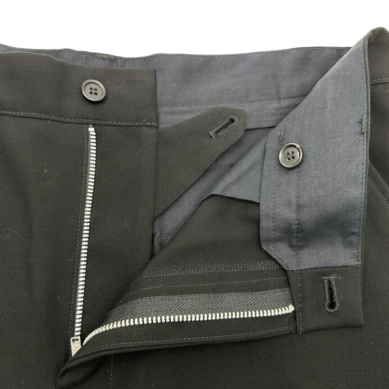 REGULATION Yohji Yamamoto(レギュレーション ヨウジヤマモト) 24SS Lace-up tapered wide slacks with lace-up hems 裾 レースアップ テーパード ワイド スラックス FS-P55-101 3(L程度) ブラック
