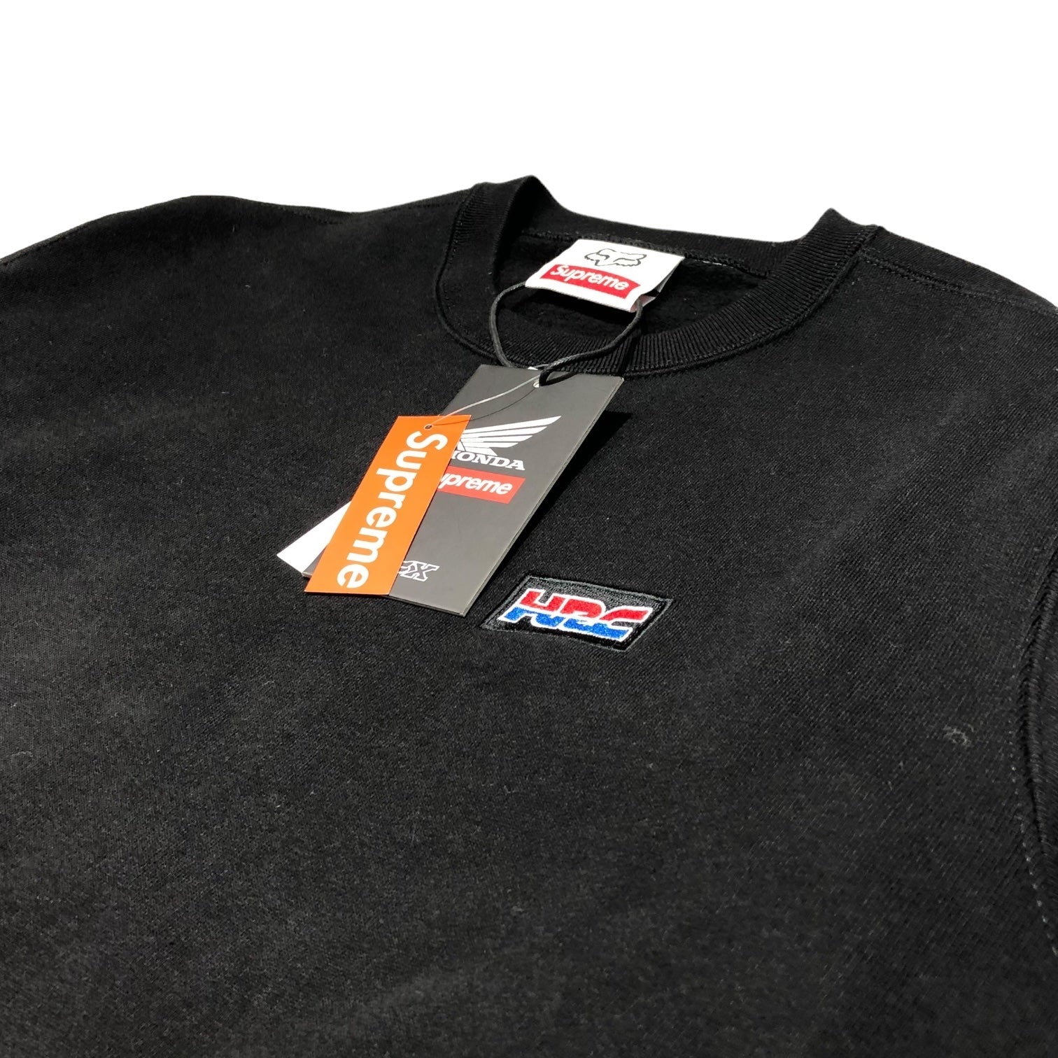 SUPREME×HONDA(シュプリーム×ホンダ) 19AW Honda Fox Racing Crewneck フォックス レーシング クルーネック  スウェット M ブラック 19FW HRC