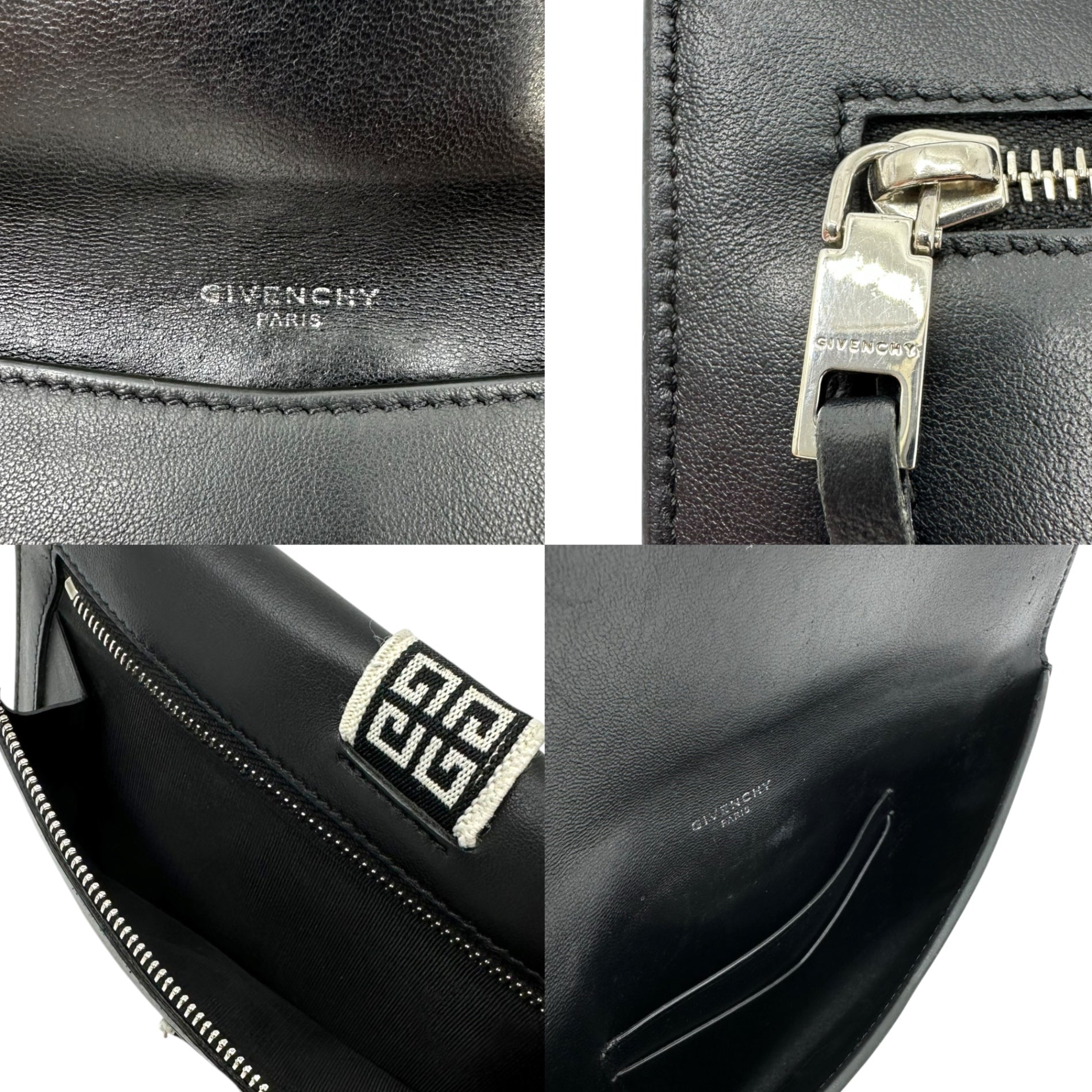 GIVENCHY(ジバンシィ) URBAN Clutch bag アーバン ロゴ バンド レザー クラッチ バッグ BB605HB0CQ 001 ブラック ウォレット 長財布