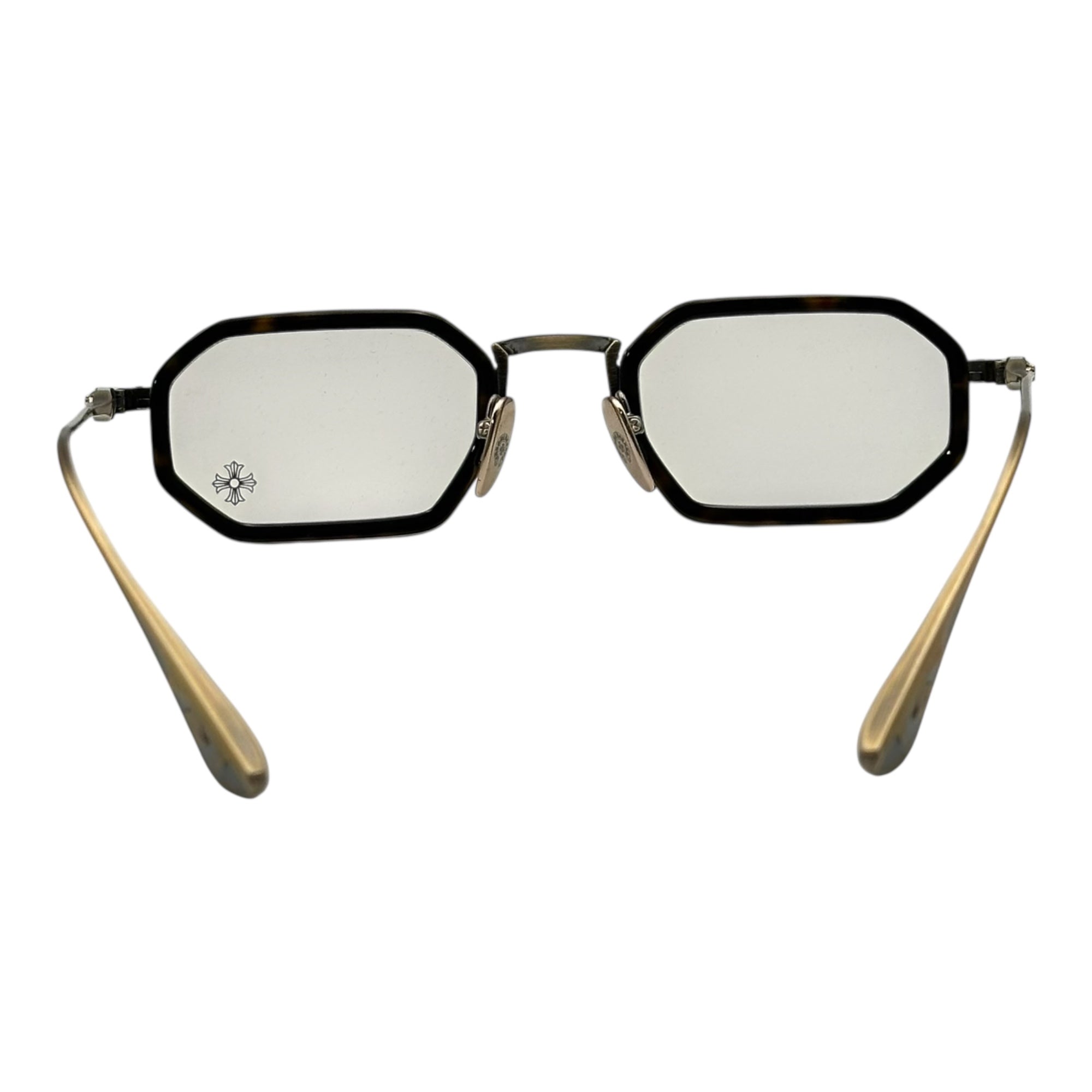 CHROME HEARTS(クロムハーツ) STYLIDA Dark Tortoise / Antique GOLD オクタゴン コンビネーションフレーム フルリム メガネ 49□24-148 ブラック×アンティークゴールド 眼鏡 サングラス DT/AG ファーストレンズ