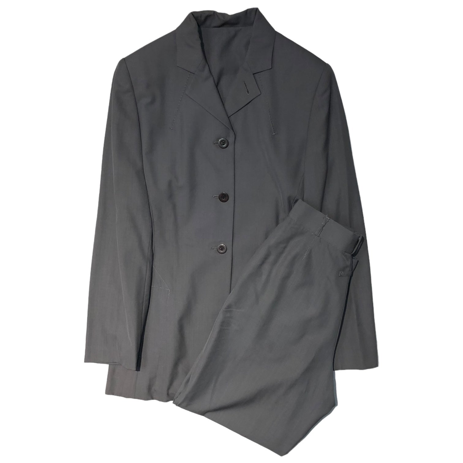 Jean Paul GAULTIER FEMME(ジャンポールゴルチエファム) 90’s 3B jacket design setup 3Bジャケット デザイン セットアップ 40(L程度) グレー スラックス テーラード スーツ