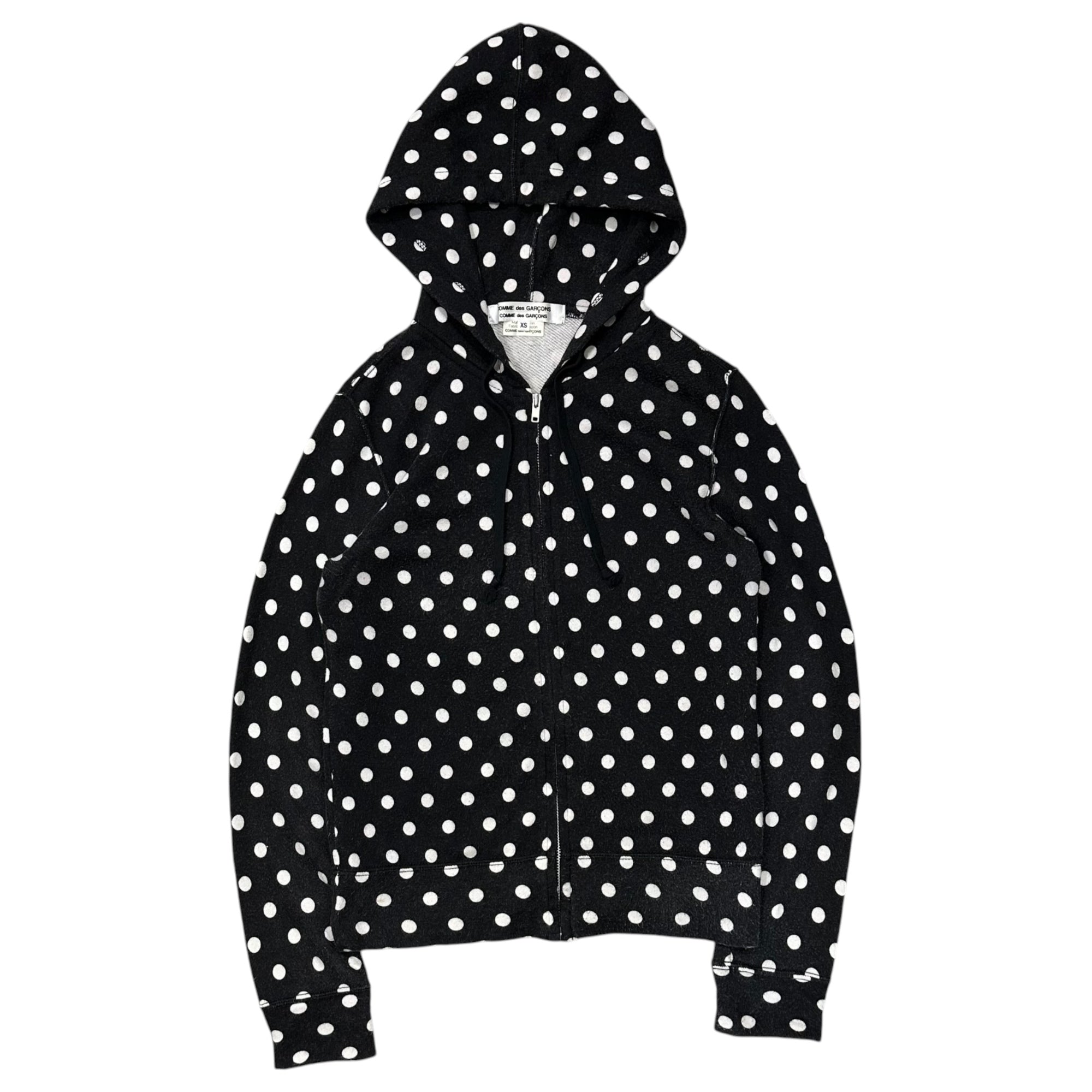 COMME des GARCONS COMME des GARCONS(コムデギャルソンコムデギャルソン) 2012AW Polka-dot Zip-up Hoodie ドット柄 ジップアップ パーカー RJ-T028 XS ブラック×ホワイト AD2012