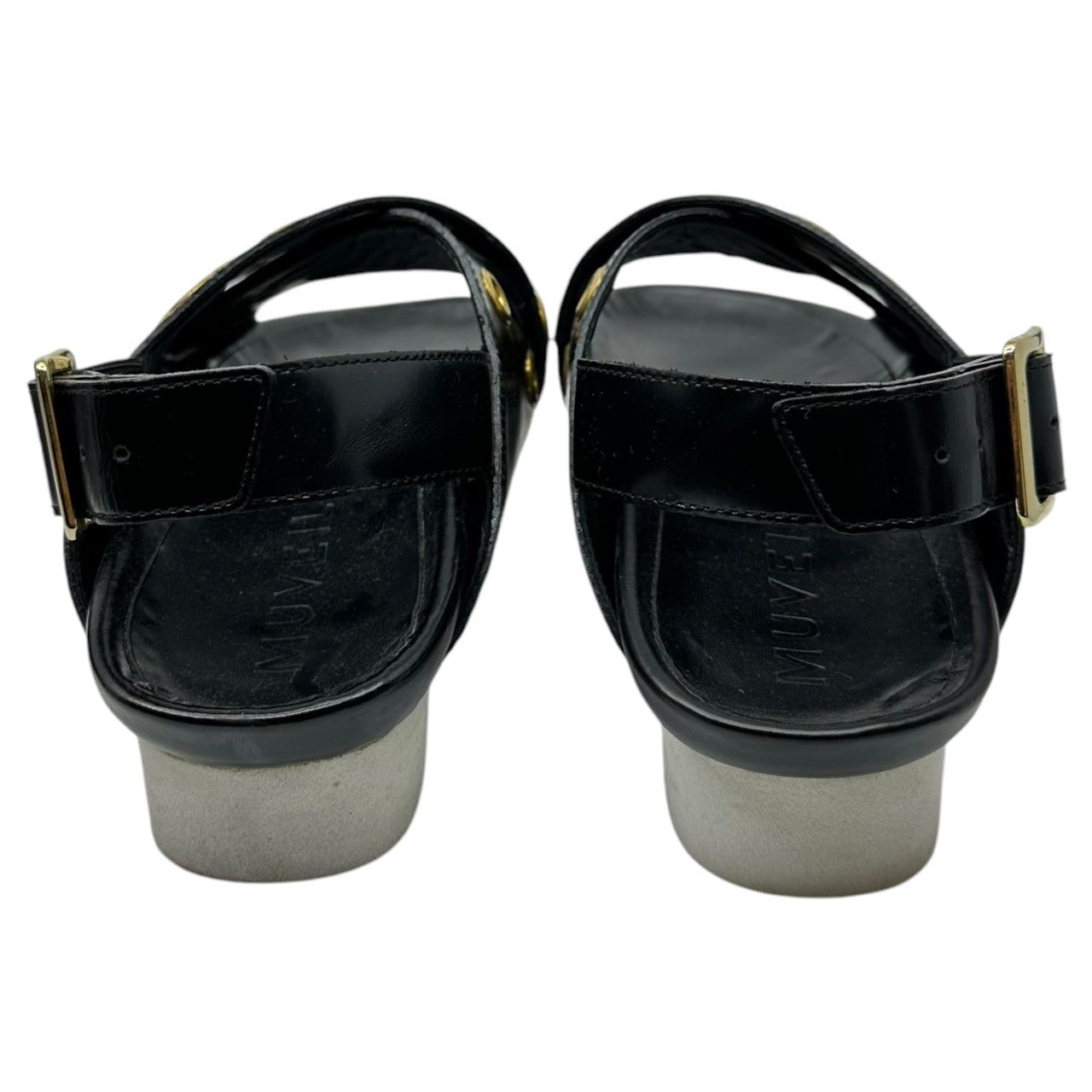 muveil(ミュベール) Studded leather strap sandal スタッズ レザー ストラップ サンダル 鳩目 37(23cm程度) ブラック