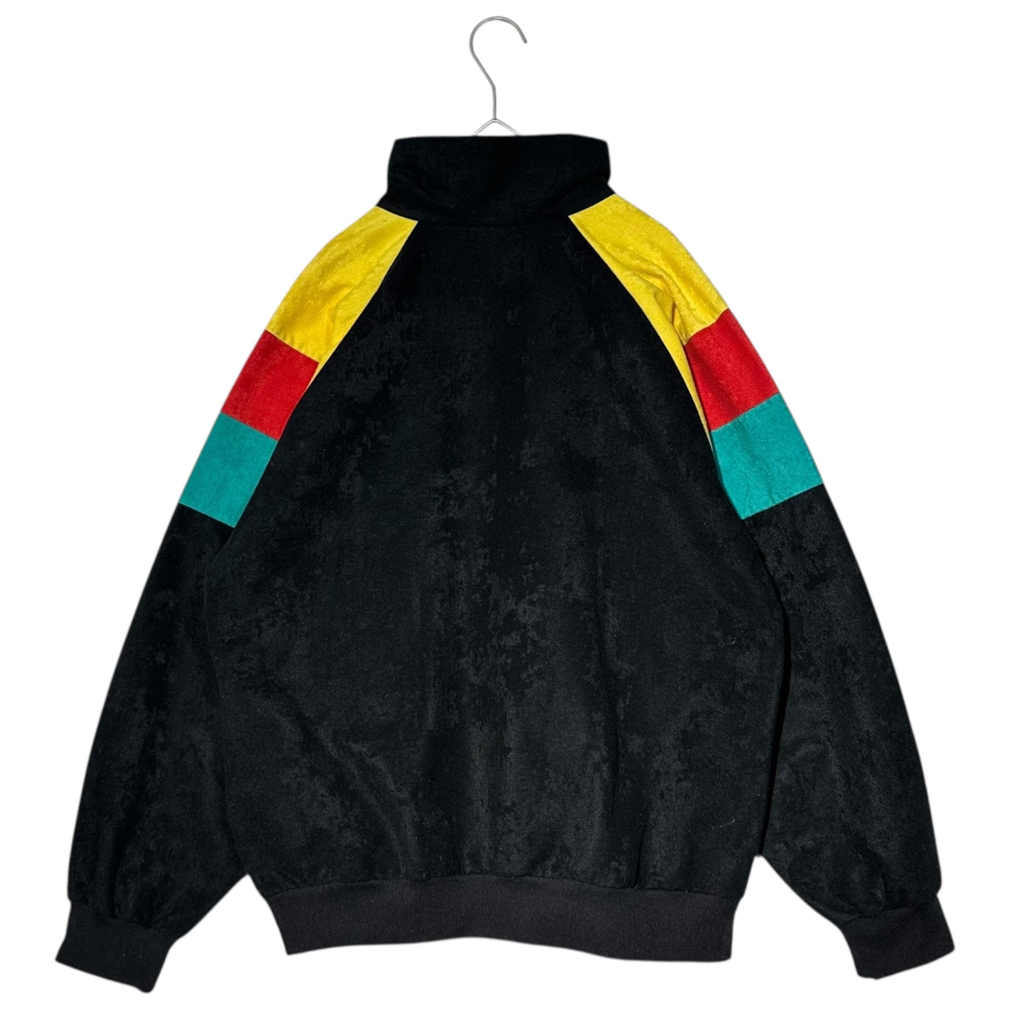 PUMA(プーマ) 70's France made Velour Track Jacket ベロア トラック ジャケット 4(L程度) ブラック 70年代 ヴィンテージ 古着