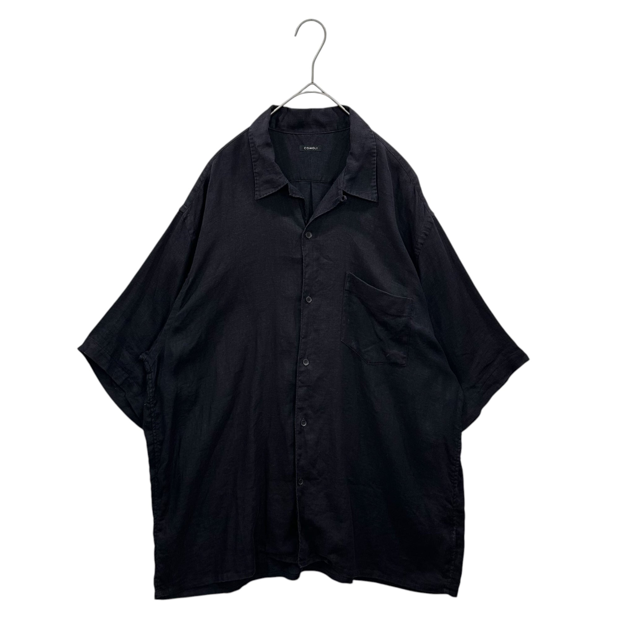 COMOLI(コモリ) 23SS Linen Twill S/S Open-Collar Shirt リネンツイル 半袖 オープンカラー シャツ X01-02024 4 ネイビー