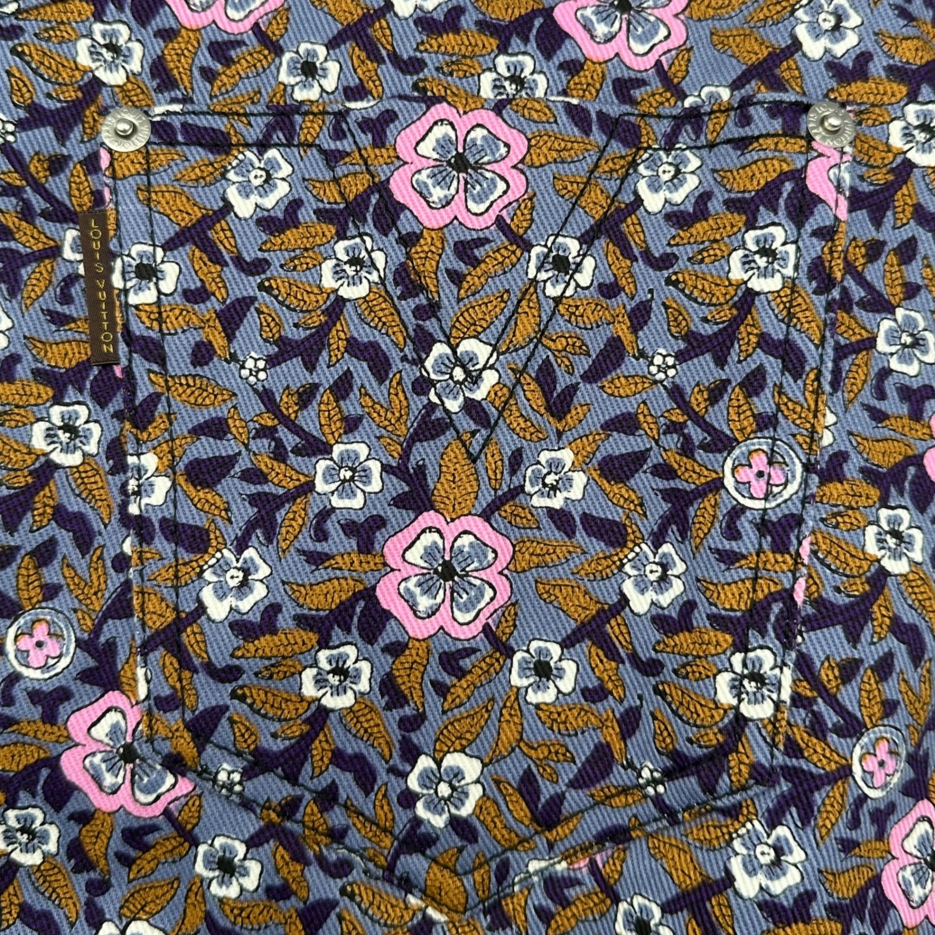 LOUIS VUITTON(ルイヴィトン) Floral Print Cotton Flare Mini Skirt 花柄 コットン フレア ミニ スカート RW152A F8SK25B74 40 パープル×ピンク