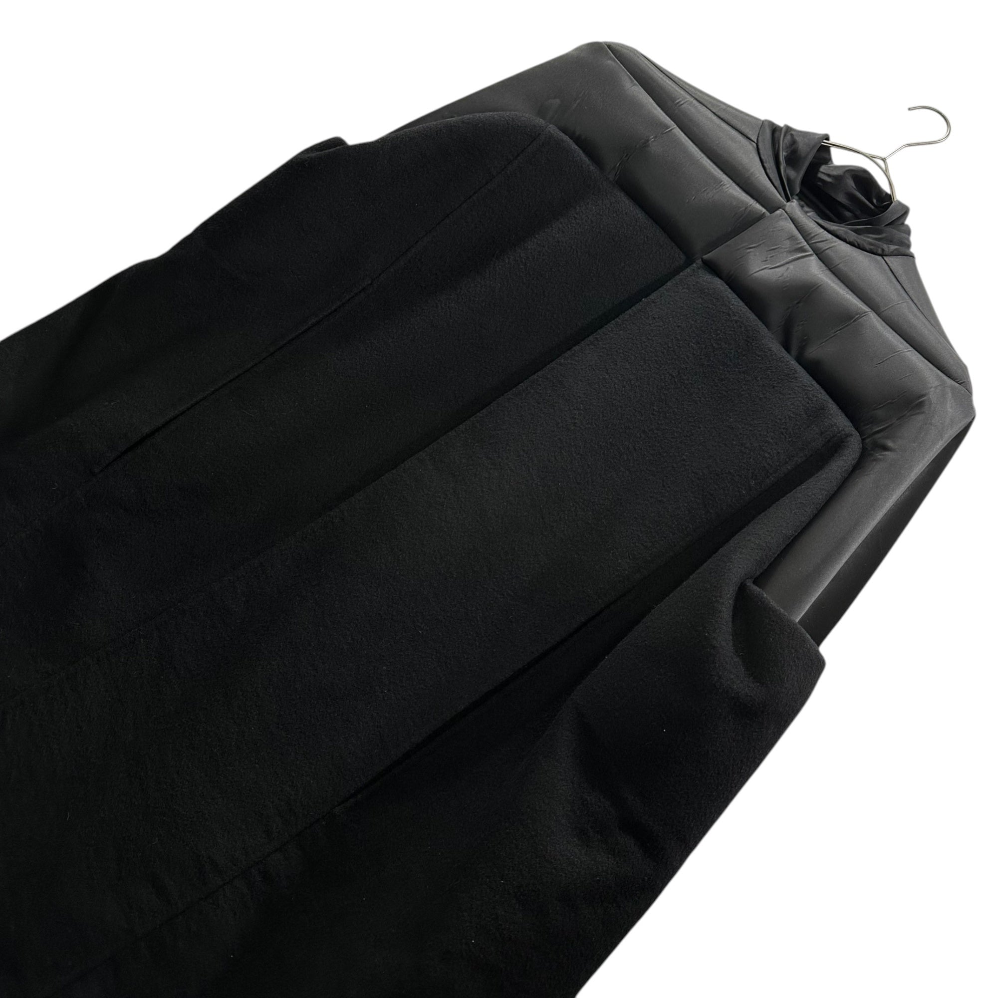 Rick Owens(リックオウエンス) 22SS ”FOGACHINE” GIRDERED CAPE SHORT ガーダード ケープ ショート コート RO02A7964 40 ブラック ポンチョ ジャケット カシミア