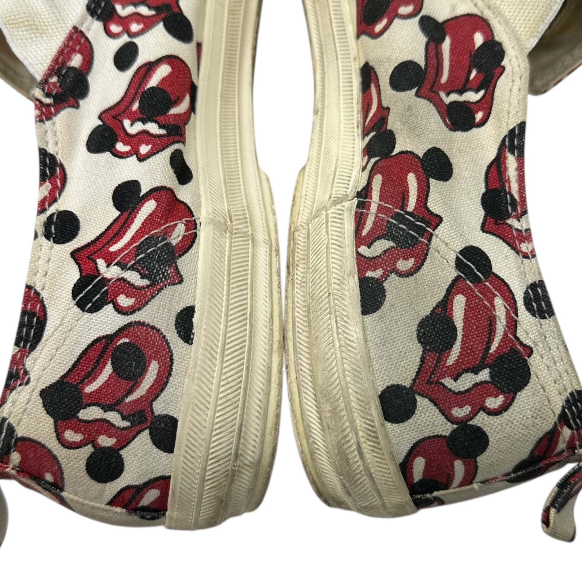 COMME des GARCONS HOMME PLUS(コムデギャルソンオムプリュス) 06SS Rolling Stones Lips & Tongue Print Slip-Ons ローリング ストーンズ リップ＆タン ドット プリント スリッポン JQ20A1 27.0cm アイボリー×レッド スニーカー コラボ
