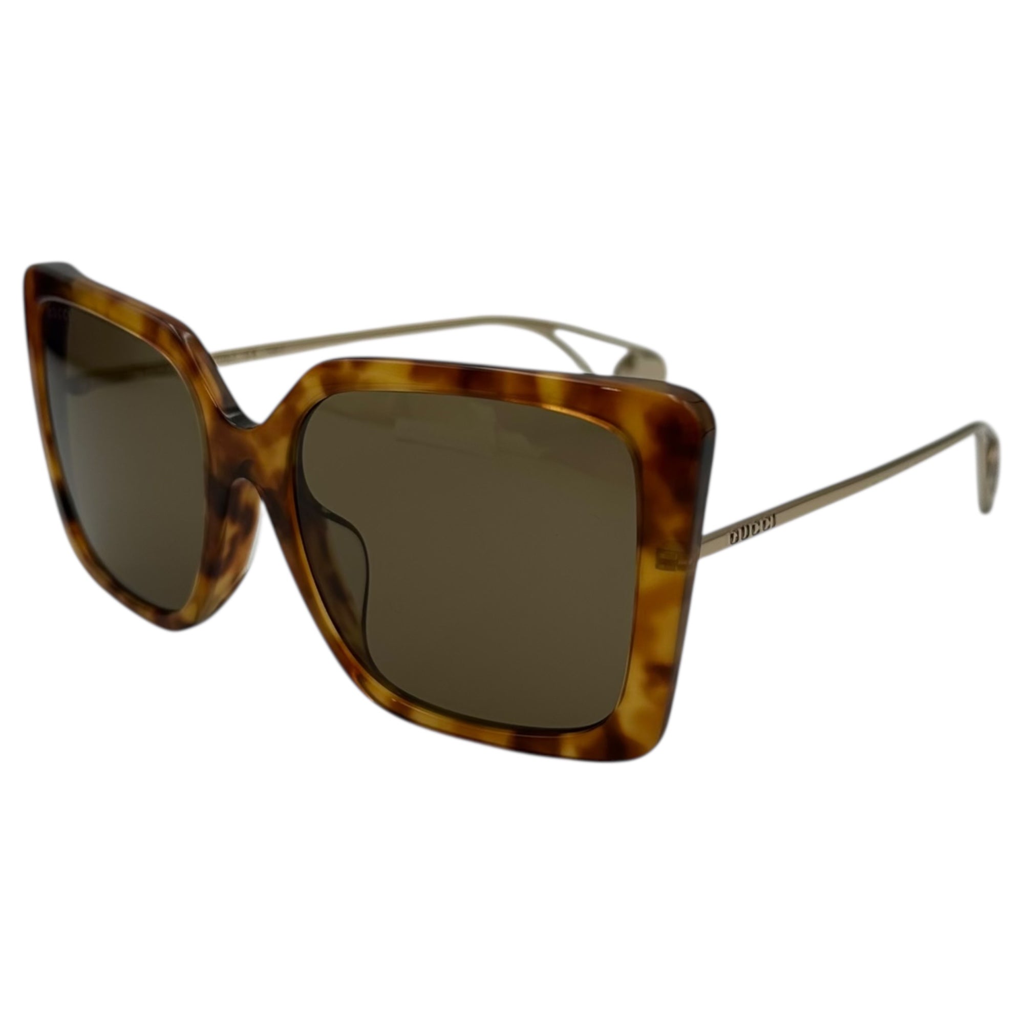 GUCCI(グッチ) Tortoiseshell Butterfly Sunglasses 鼈甲 バタフライ サングラス GG0435SA 54□18-145 ブラウン×ゴールド 眼鏡 メガネ