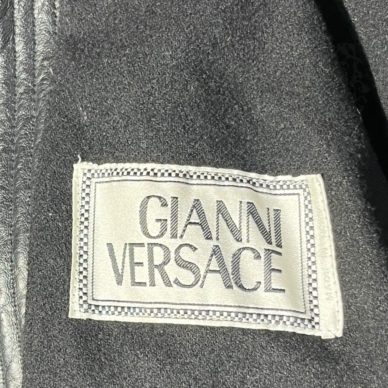 GIANNI VERSACE(ジャンニヴェルサーチ) 80's Vintage kimono leather blouson 80年代 ヴィンテージ 着物 レザー ブルゾン 本人期 ブラック 白タグ 稀少品 アーカイヴ