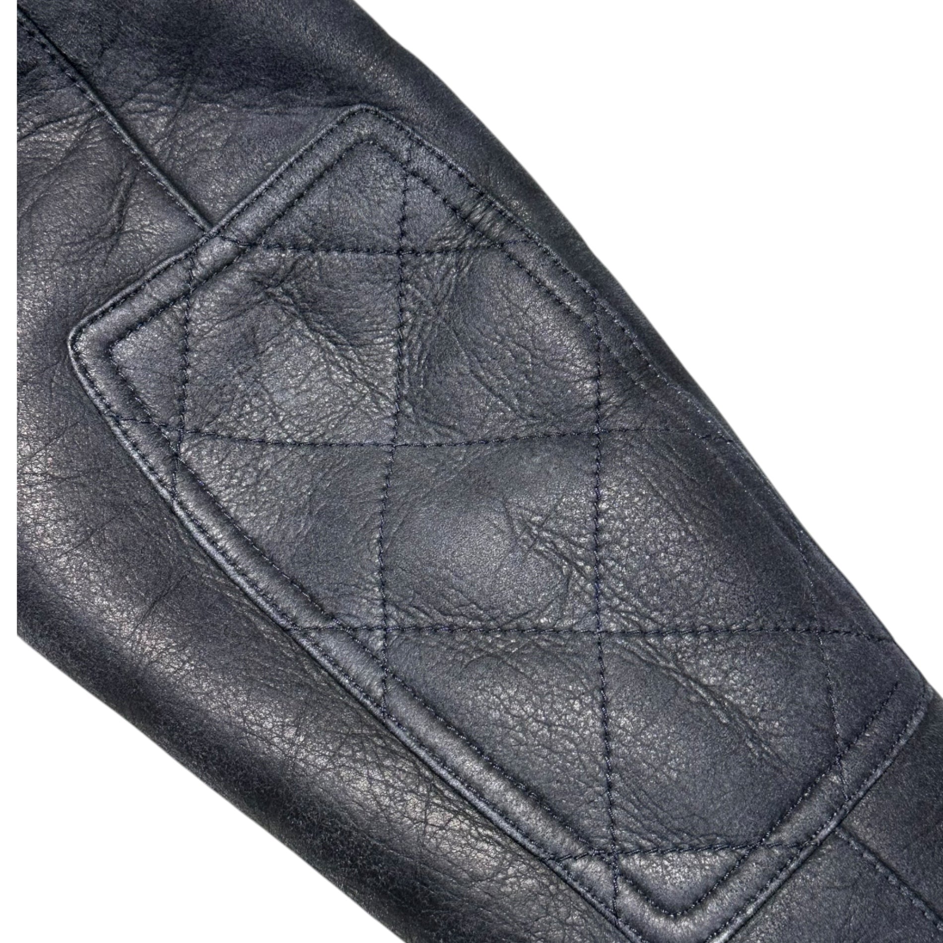 GUCCI(グッチ) Goatskin Mouton Biker Jacket 山羊革 ムートン バイカー ジャケット 354176 XS189 48(M程度) ブラック ライダース レザー