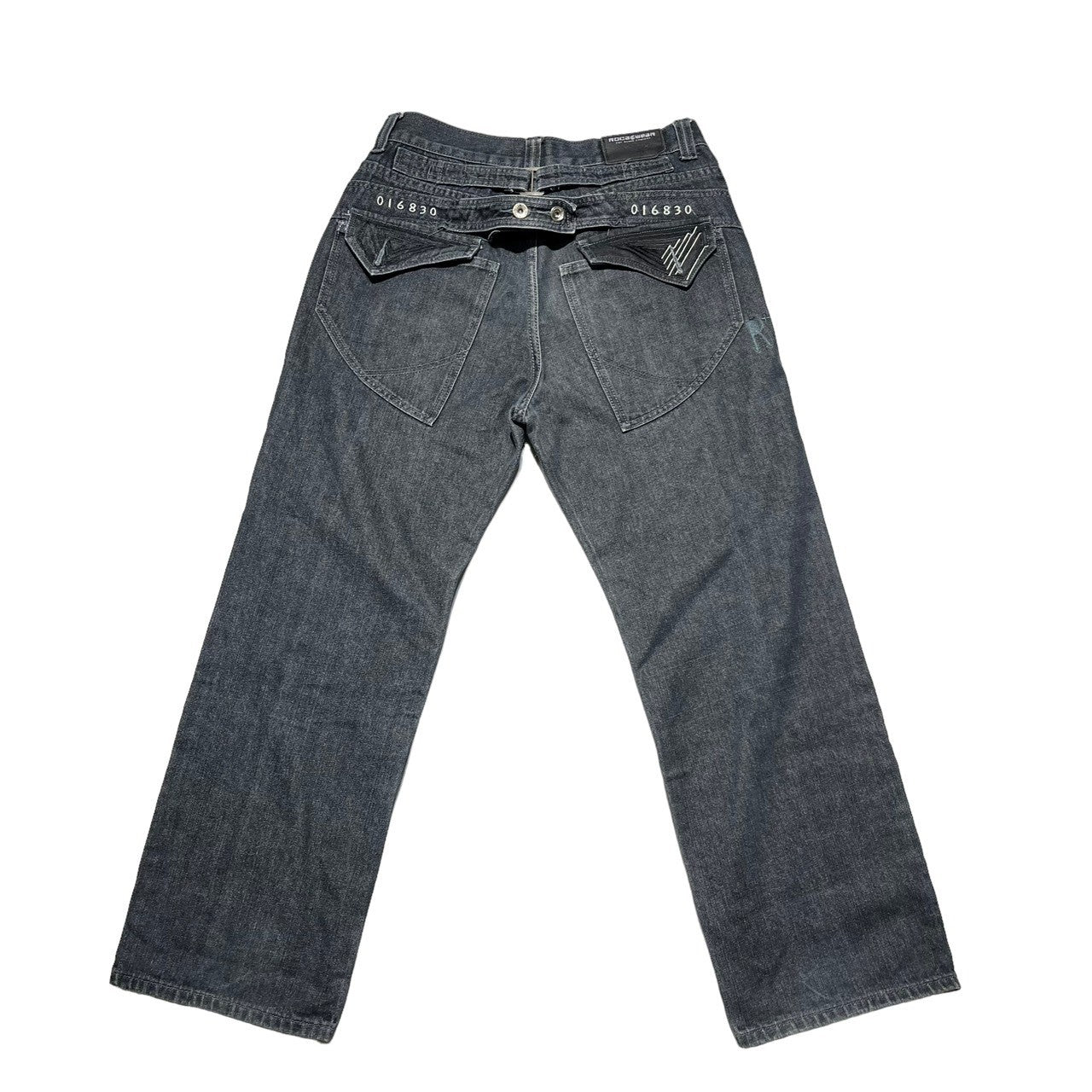 ROCAWEAR(ロカウェア) 00's DENIM PANTS デニムパンツ Y2K B-BOY 34 ブラック