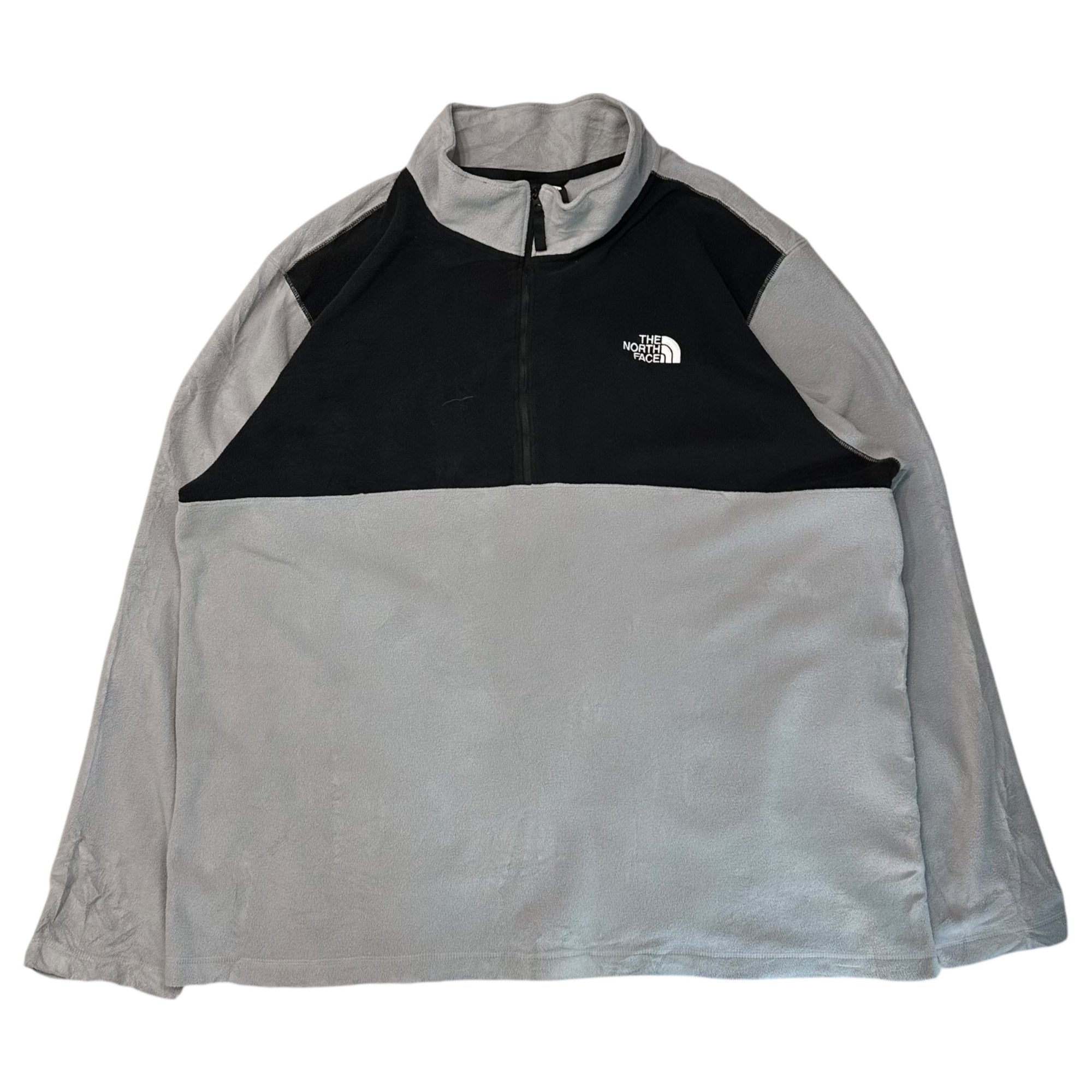 THE NORTH FACE(ノースフェイス) Men's TKA 100 Glacier 1/4 Zip Fleece ジップ フリース ジャケット NF0A4P8CGVV XXL グレー×ブラック 海外規格