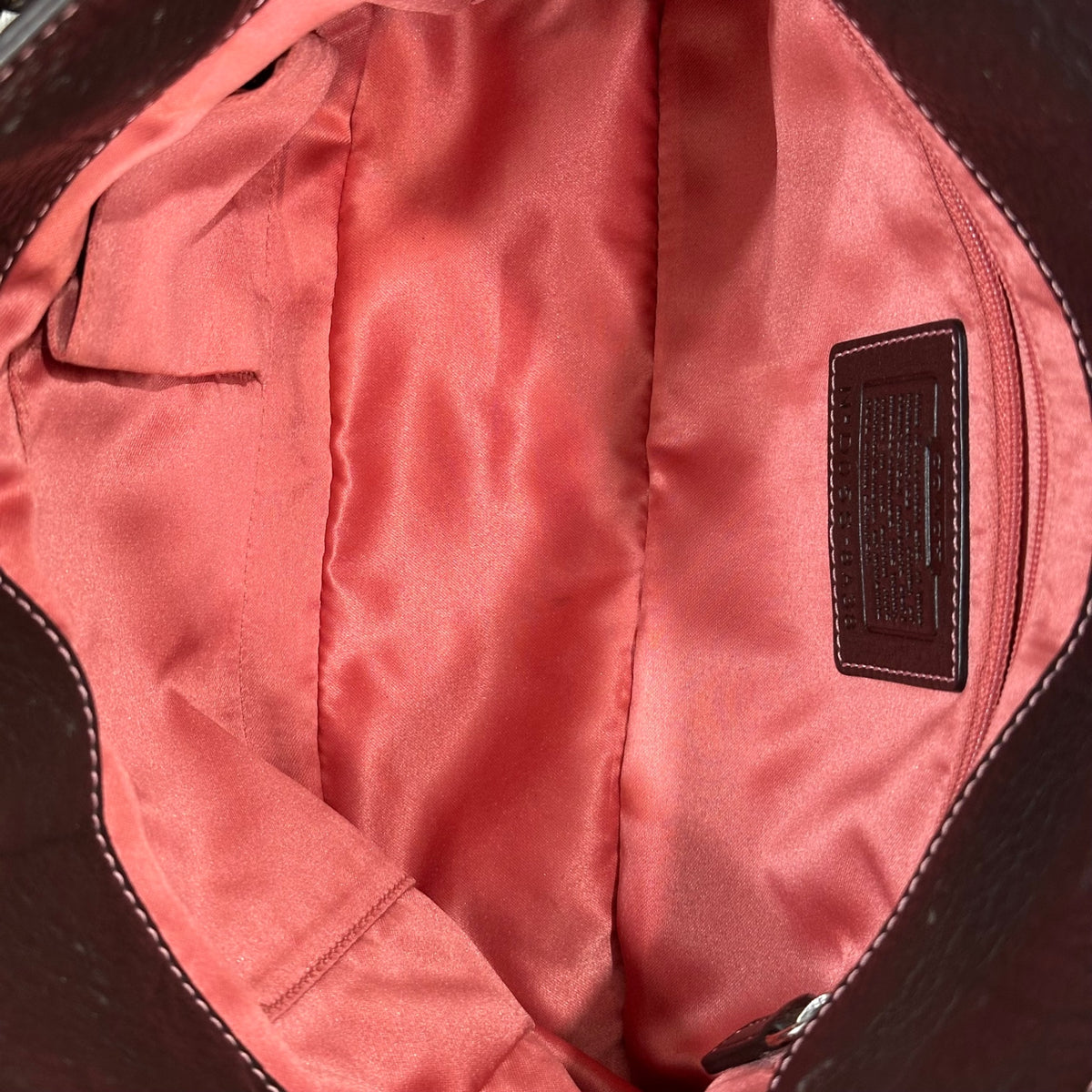 COACH(コーチ) leather hobo bag レザー ホーボー バッグ 8A38 ブラウン×ピンク ターンロック
