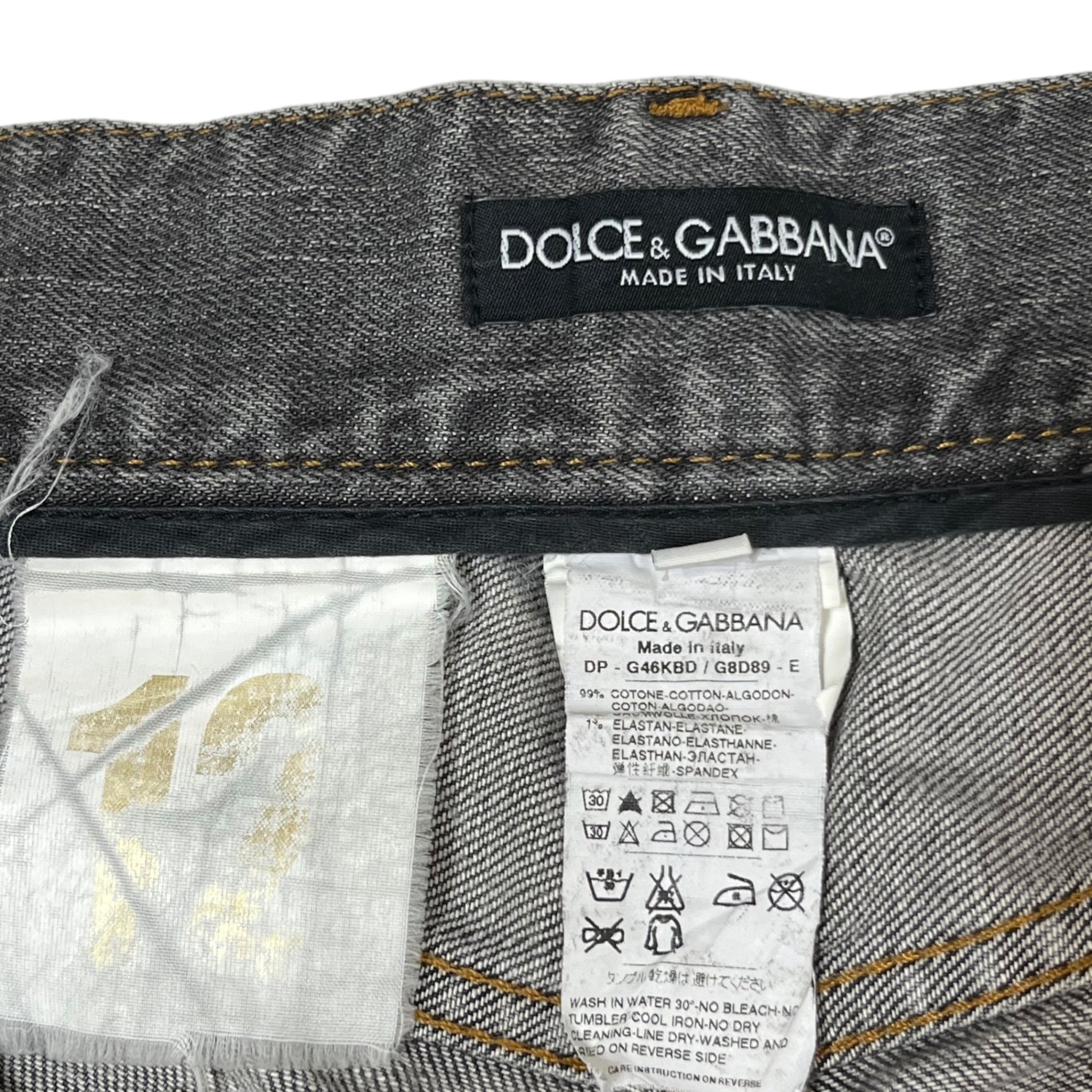 DOLCE&GABBANA(ドルチェ&ガッバーナドルガバ) 00's distressed denim pants ダメージ加工 デニム パンツ G46KBD/G8D89 48(M) ブラック