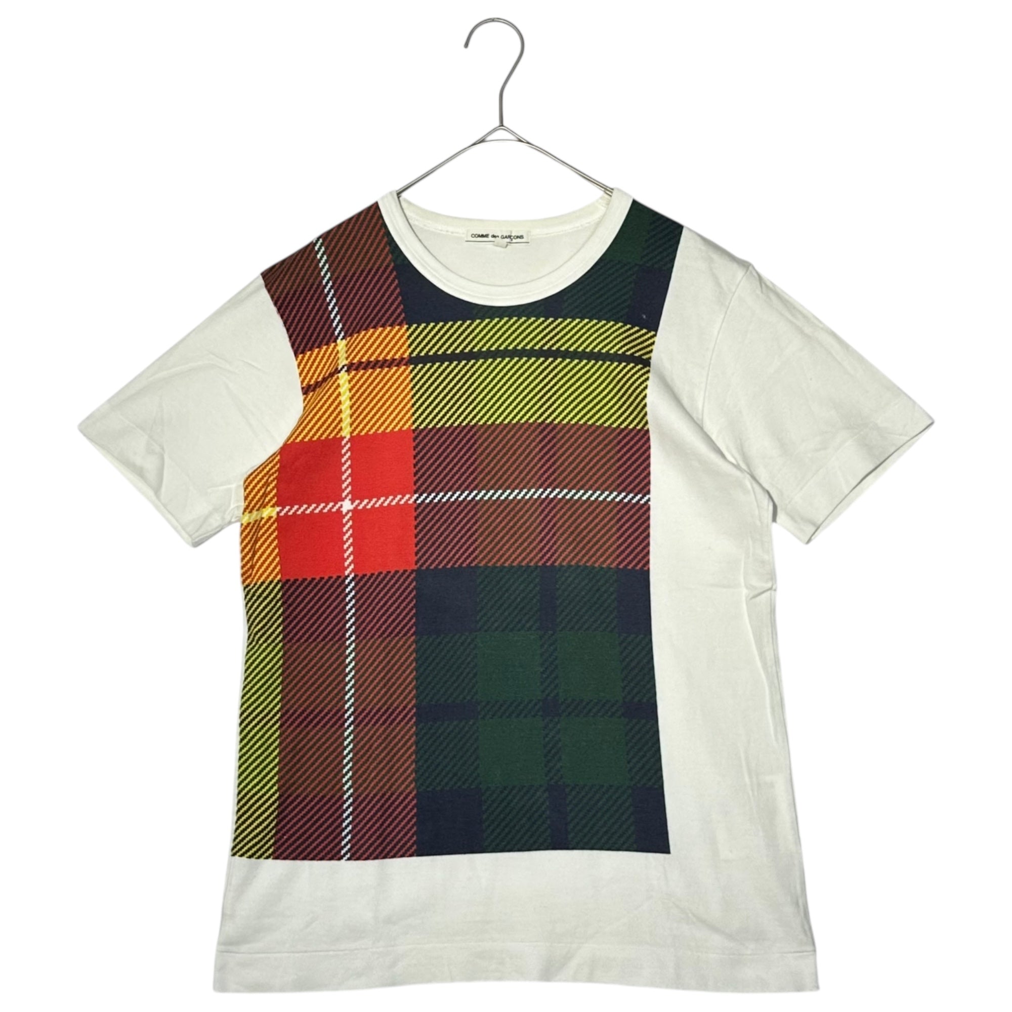 COMME des GARCONS(コムデギャルソン) 08AW Tartan Check Print S/S T-Shirt タータン チェック プリント 半袖 Tシャツ OB-T026 M ホワイト AD2008