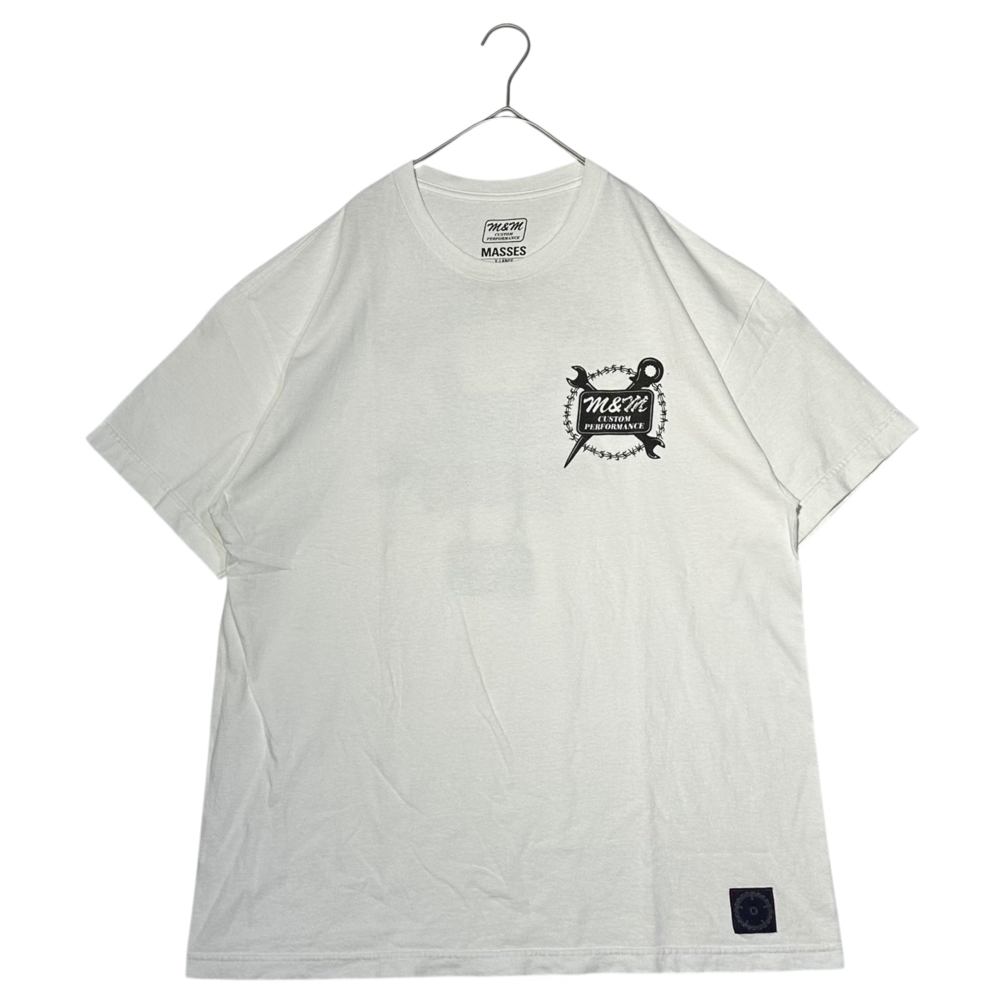 M&M CUSTOM PERFORMANCE×MASSES(エムアンドエムカスタムパフォーマス×マシス) MAD DOG T マット ドック Tシャツ XL ホワイト グラフィック プリント