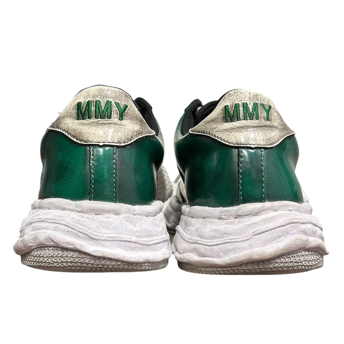 Maison MIHARA YASUHIRO(メゾンミハラヤスヒロ) WAYNE LOW brushed pat アドバン加工 ローカット スニーカー A09FW711 44 グリーン×ホワイト