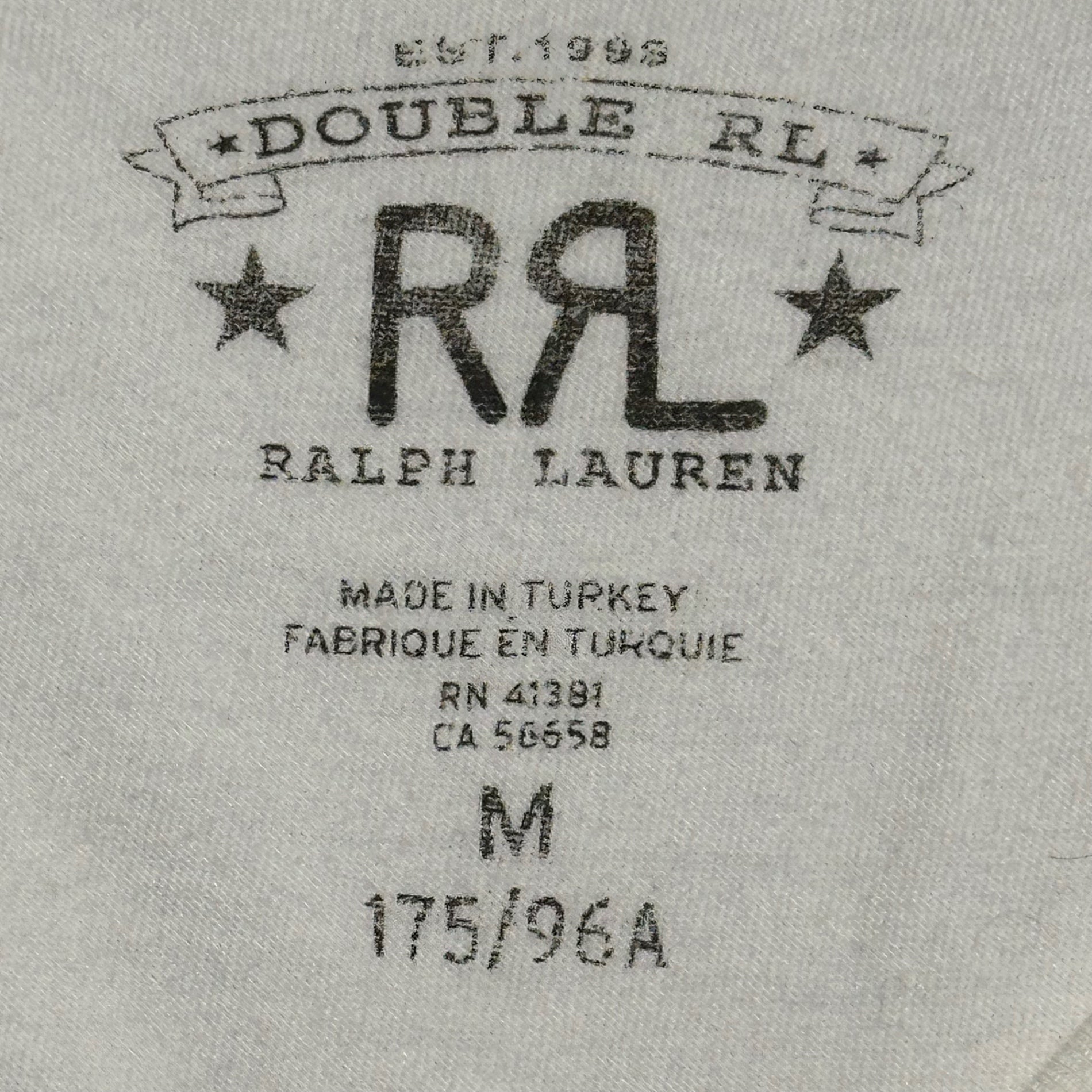 RRL(ダブルアールエル) Logo L/S T-Shirt ロゴ 長袖 Tシャツ ロンT M アイボリー×ライトブルー