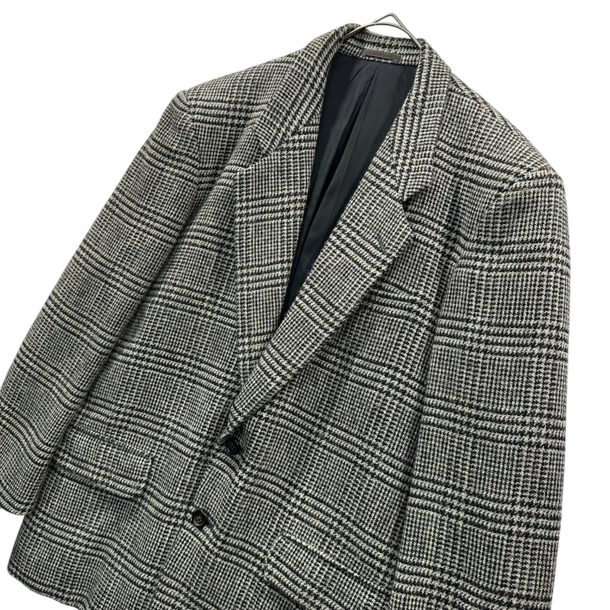 COMME des GARCONS HOMME(コムデギャルソンオム) 1980's Houndstooth Tweed 2B Jacket 千鳥格子 ツイード 2B ジャケット HJ-05048 S グレー×ブラック 80年代 テーラード