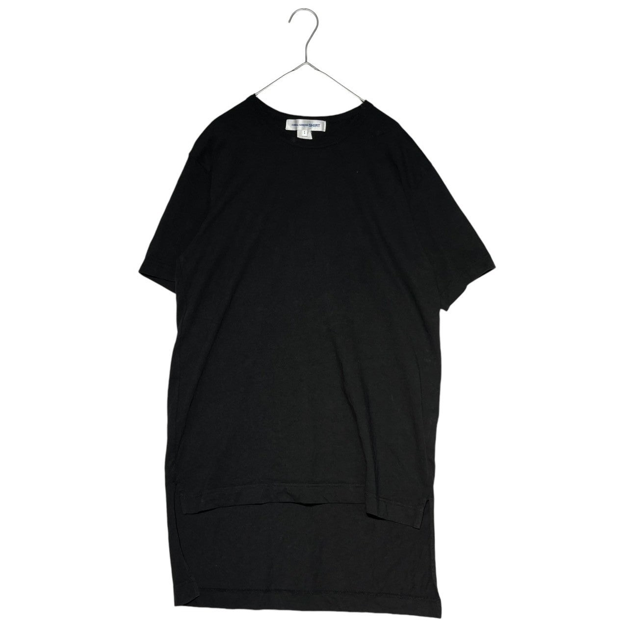 COMME des GARCONS SHIRT(コムデギャルソンシャツ) Front and back asymmetric T-shirt 前後 アシンメトリー Tシャツ S24105 S ブラック