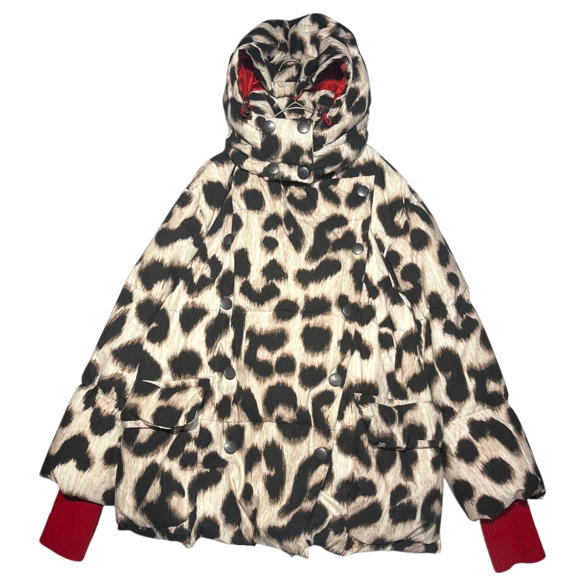 Vivienne Westwood RED LABEL × NANGA(ヴィヴィアンウエストウッドレッドレーベル × ナンガ) white  leopard drift hoodie ホワイト レオパード ドリフト パーカー ダウン ジャケット コート 16-13-602002  00(FREE) ...