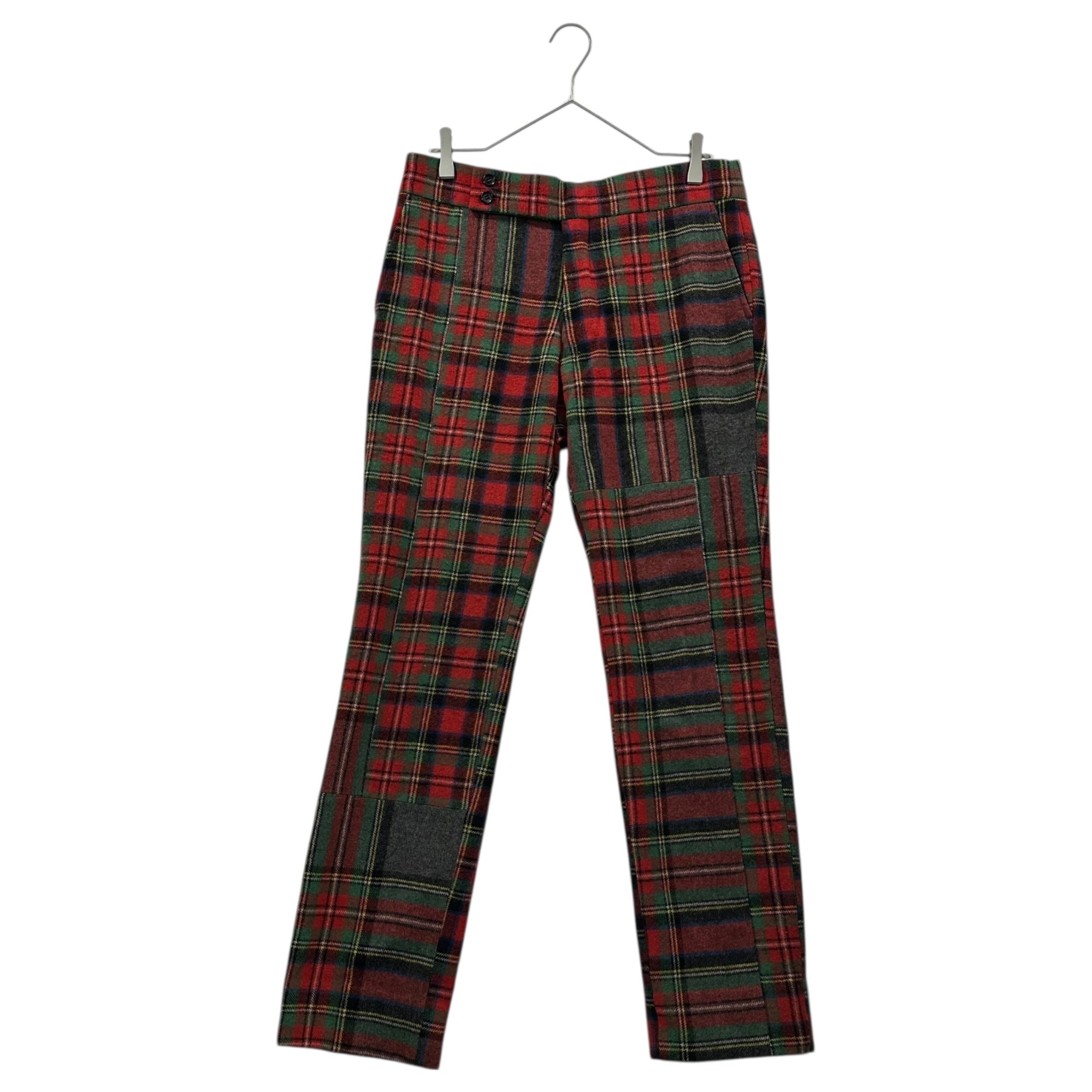COMME des GARCONS(コムデギャルソン) 03AW Wool tartan check trousers ウール タータンチェック パンツ GK-P035 L レッド AD2003 男性着用可能