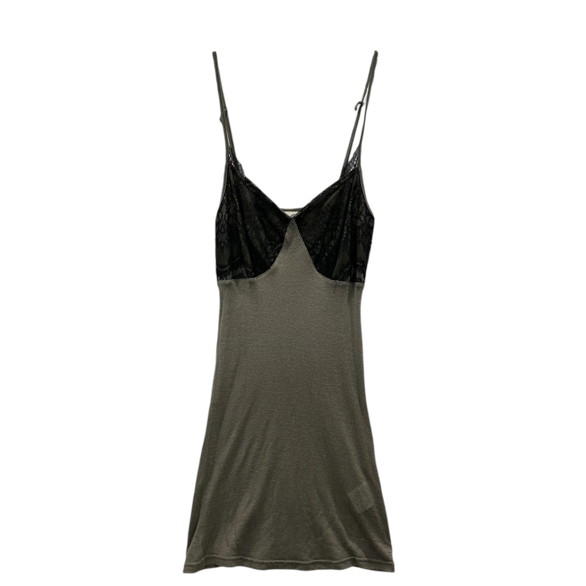SHARE SPIRIT(シェアースピリット) Lace-trimmed camisole レース 切替 キャミソール KS1221 36 カーキ×ブラック