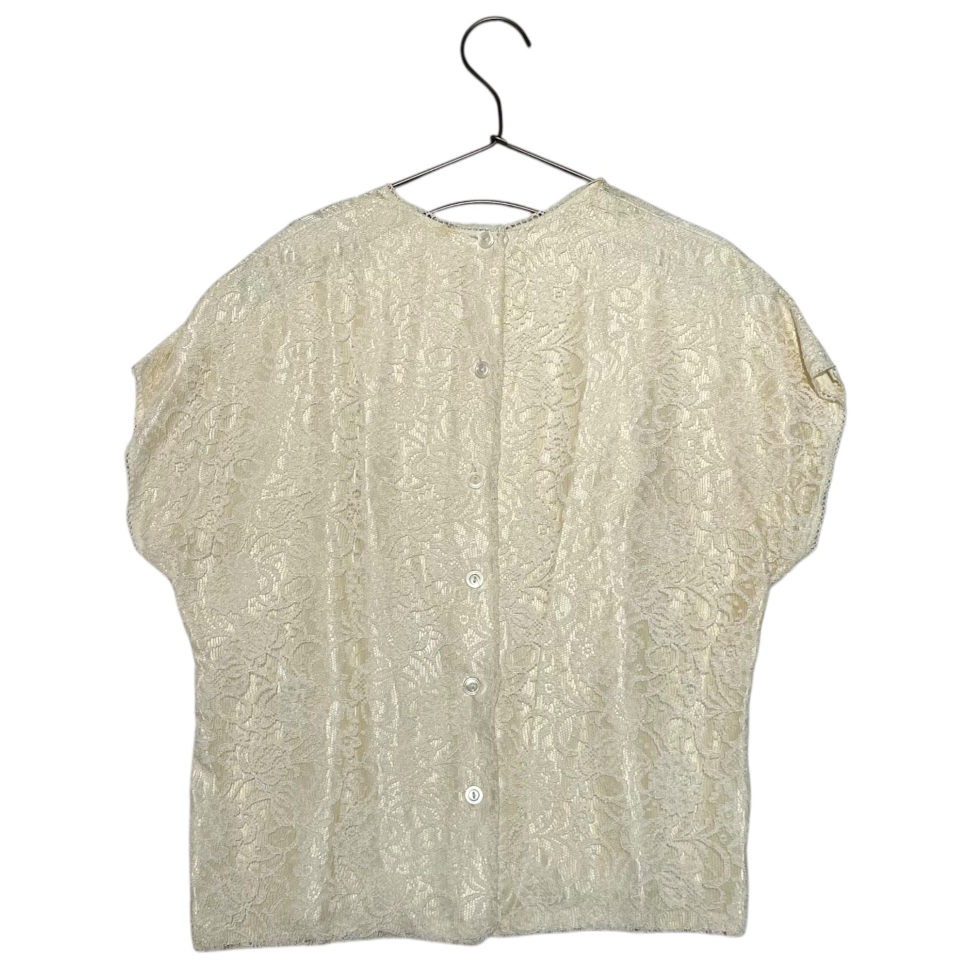 VINTAGE(ヴィンテージ) 60~'s all lace blouse 総レースブラウス FREE アイボリー