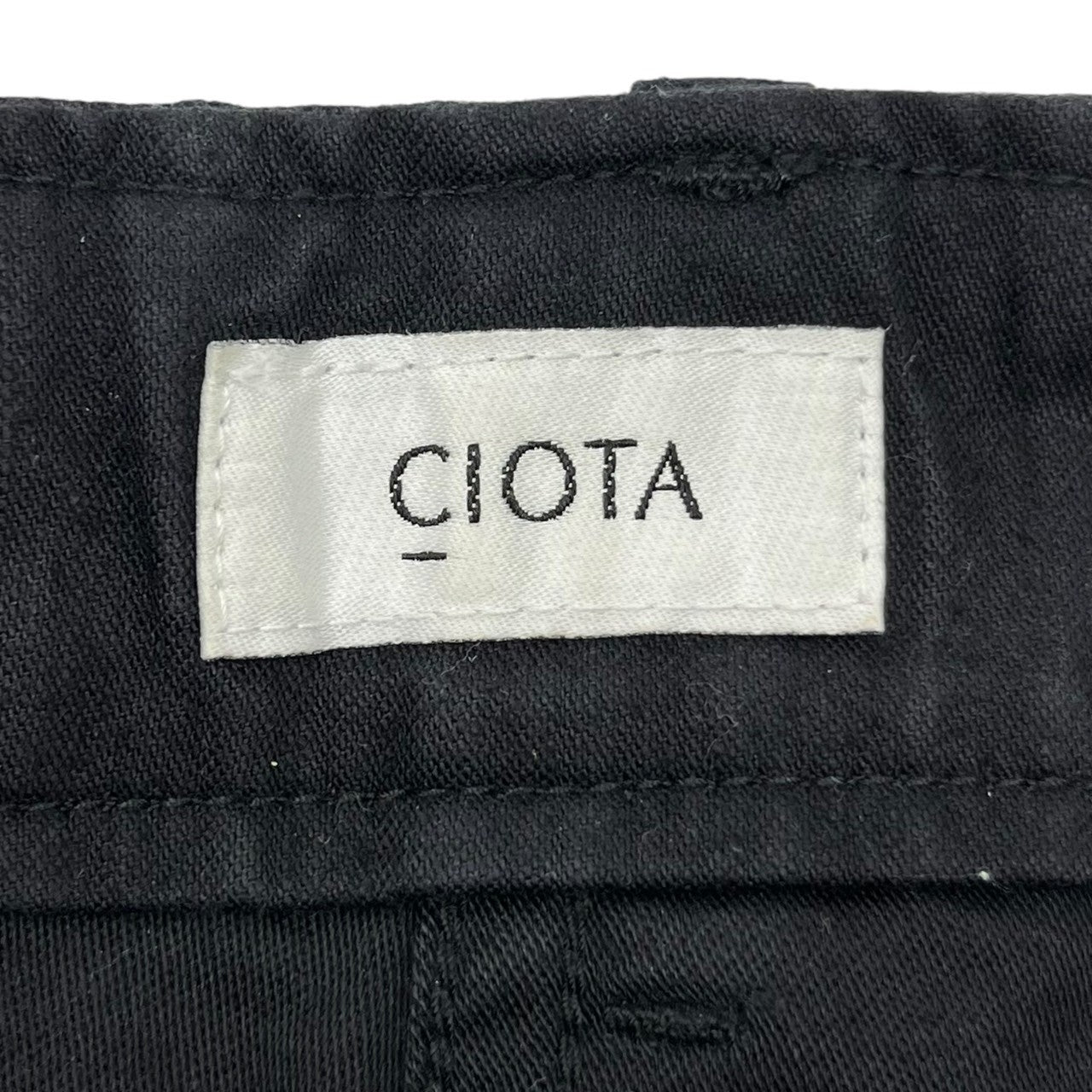 CIOTA(シオタ) Subin cotton back satin baker pants スビンコットン バックサテン ベイカー パンツ PTLM-109M 4 ブラック ミリタリー カーゴ