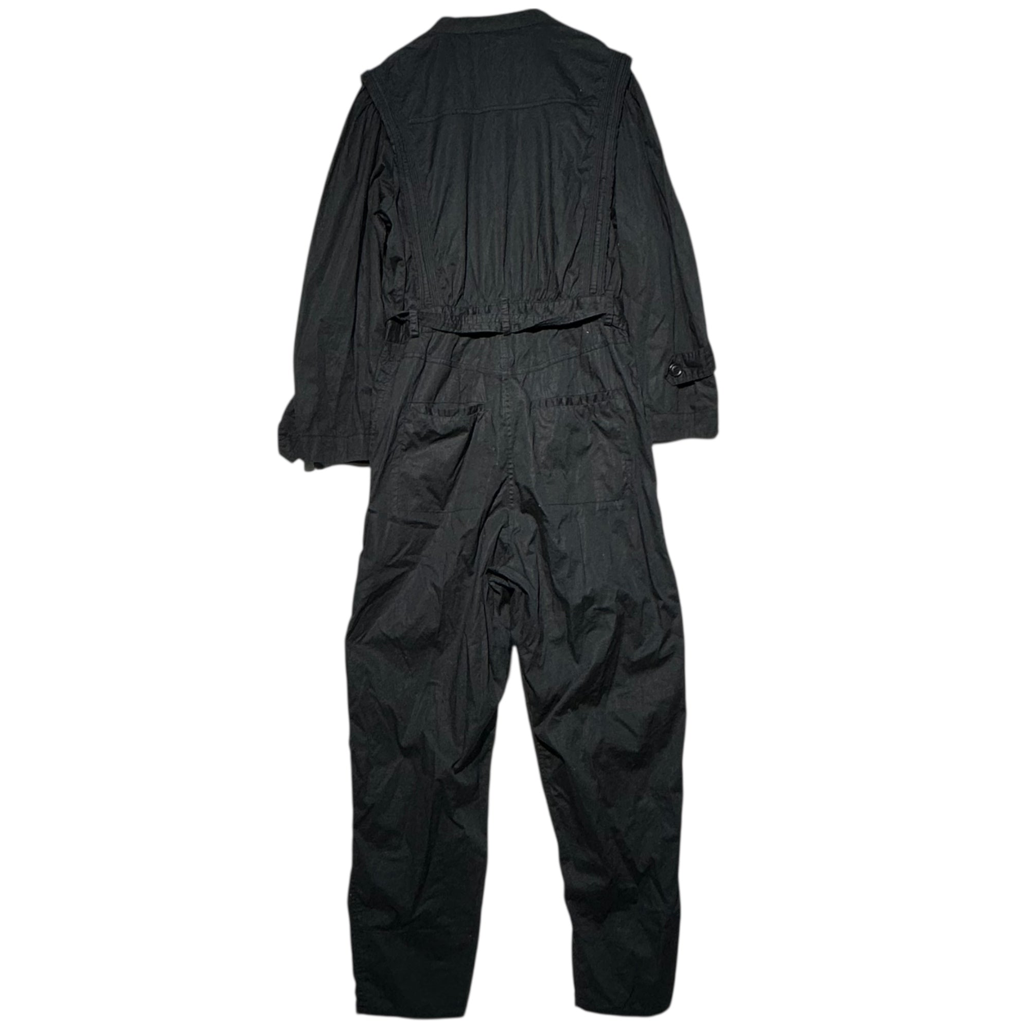 sea NEW YORK(シーニューヨーク) Pleated-Line Long-Sleeve Jumpsuit プリーツ ライン 長袖 オールインワン 8(L) ブラック