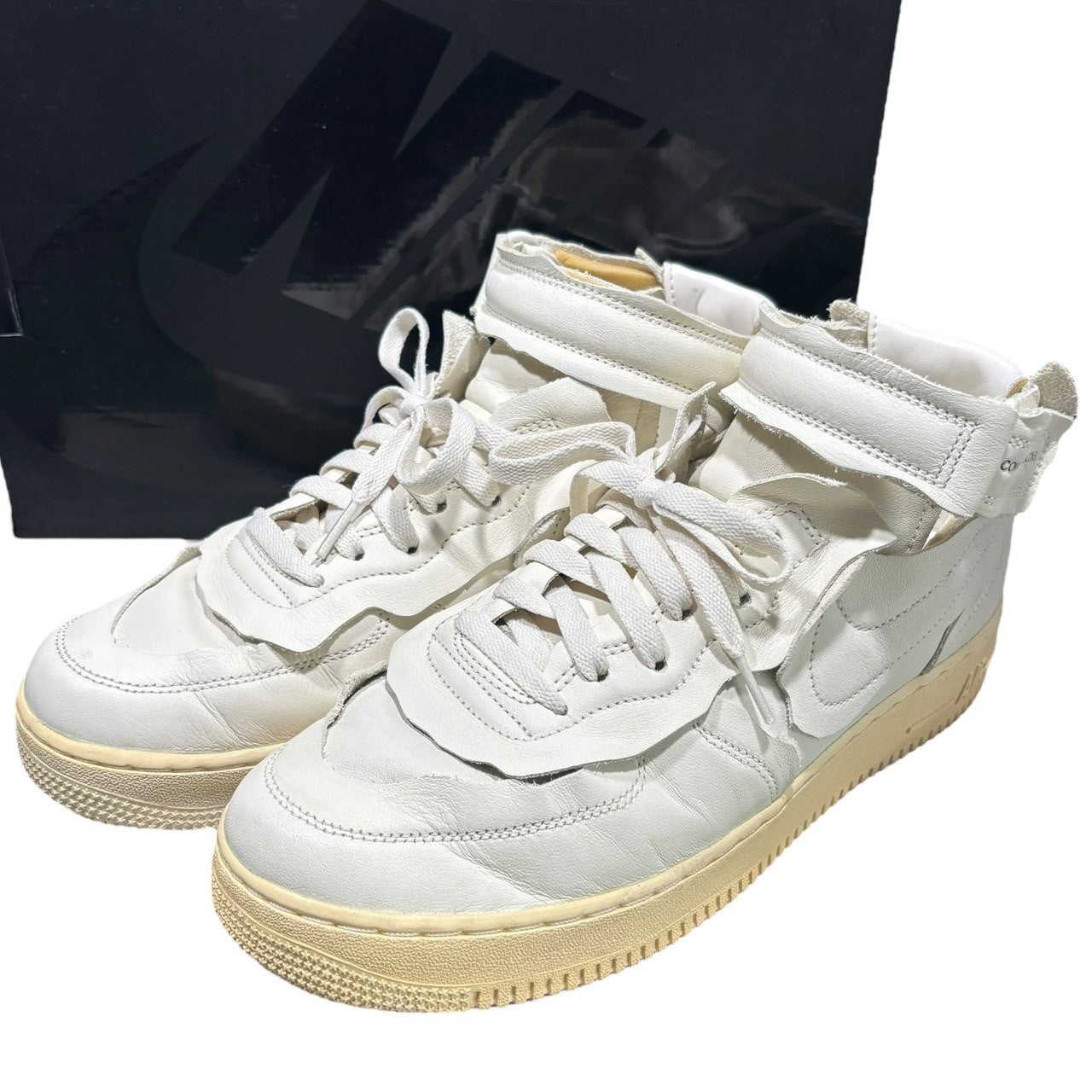 NIKE × COMME des GARÇONS(ナイキ × コムデギャルソン) Mid Air Force 1 エアフォースワン ミッドカット スニーカー DC3601-100 28.0cm ホワイト