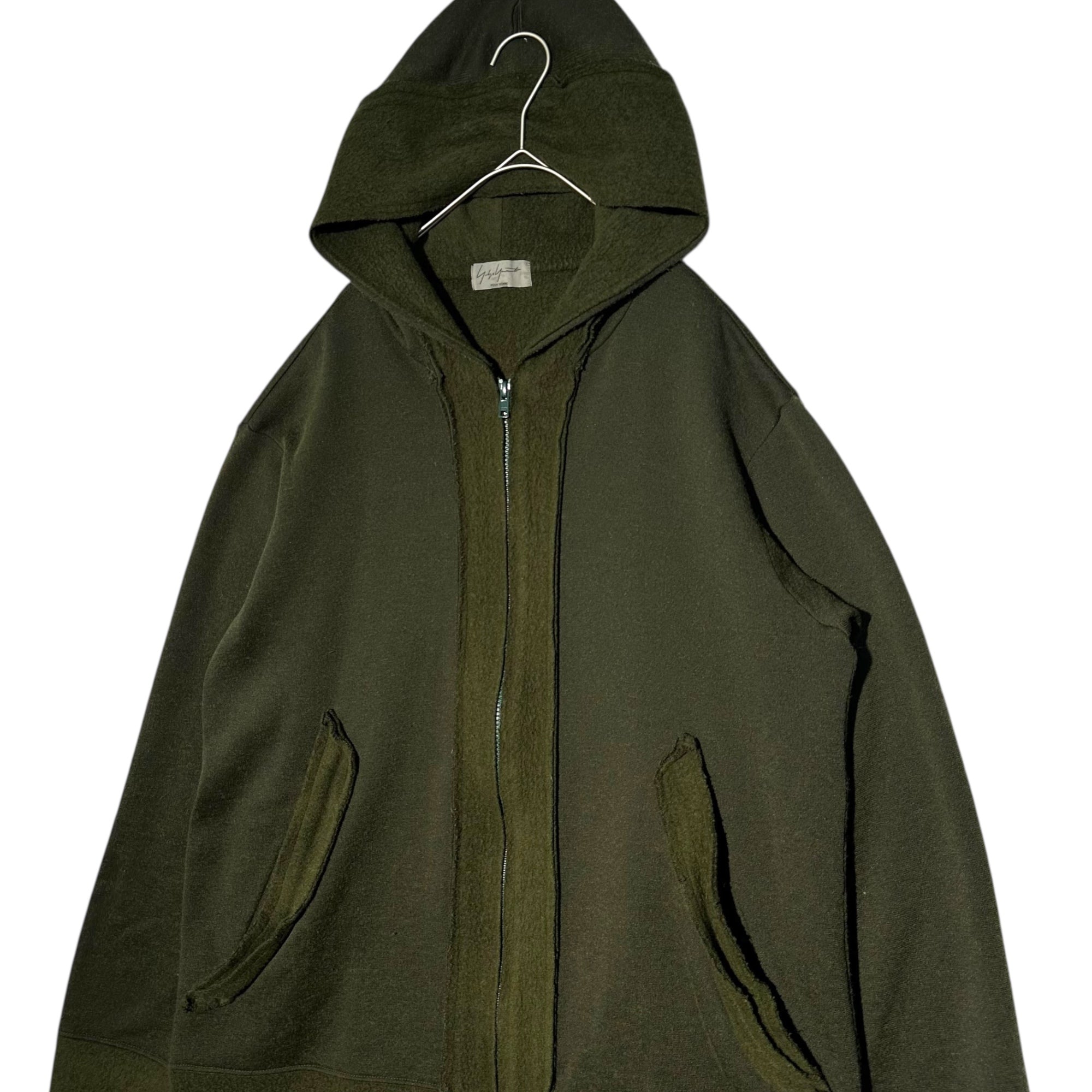 YOHJI YAMAMOTO POUR HOMME(ヨウジヤマモトプールオム) 15AW Inside Out Wool Zip Hoodie インサイドアウト ウール ジップ パーカー HY-T79-971 3 オリーブ