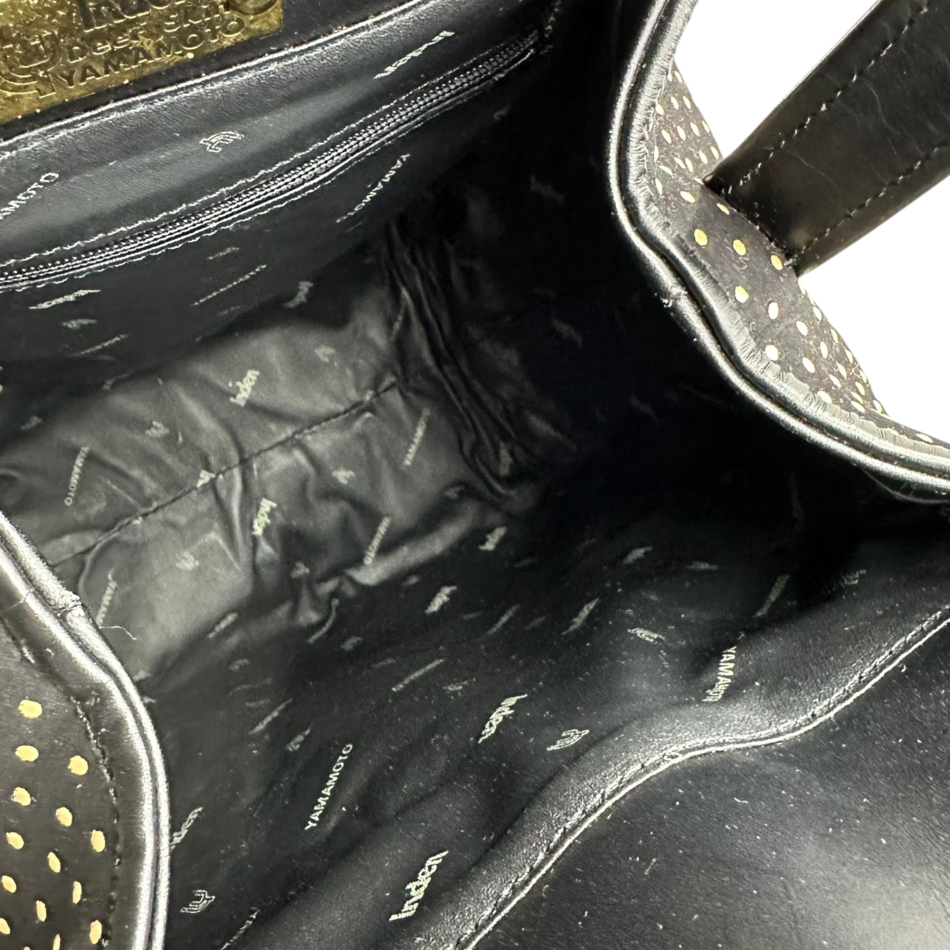 INDENYA(印傳屋) Deer Skin Dot Pattern Mini Backpack 鹿革 ドット柄 ミニ リュック ブラック INDEN ディアスキン バッグ レザー 本革