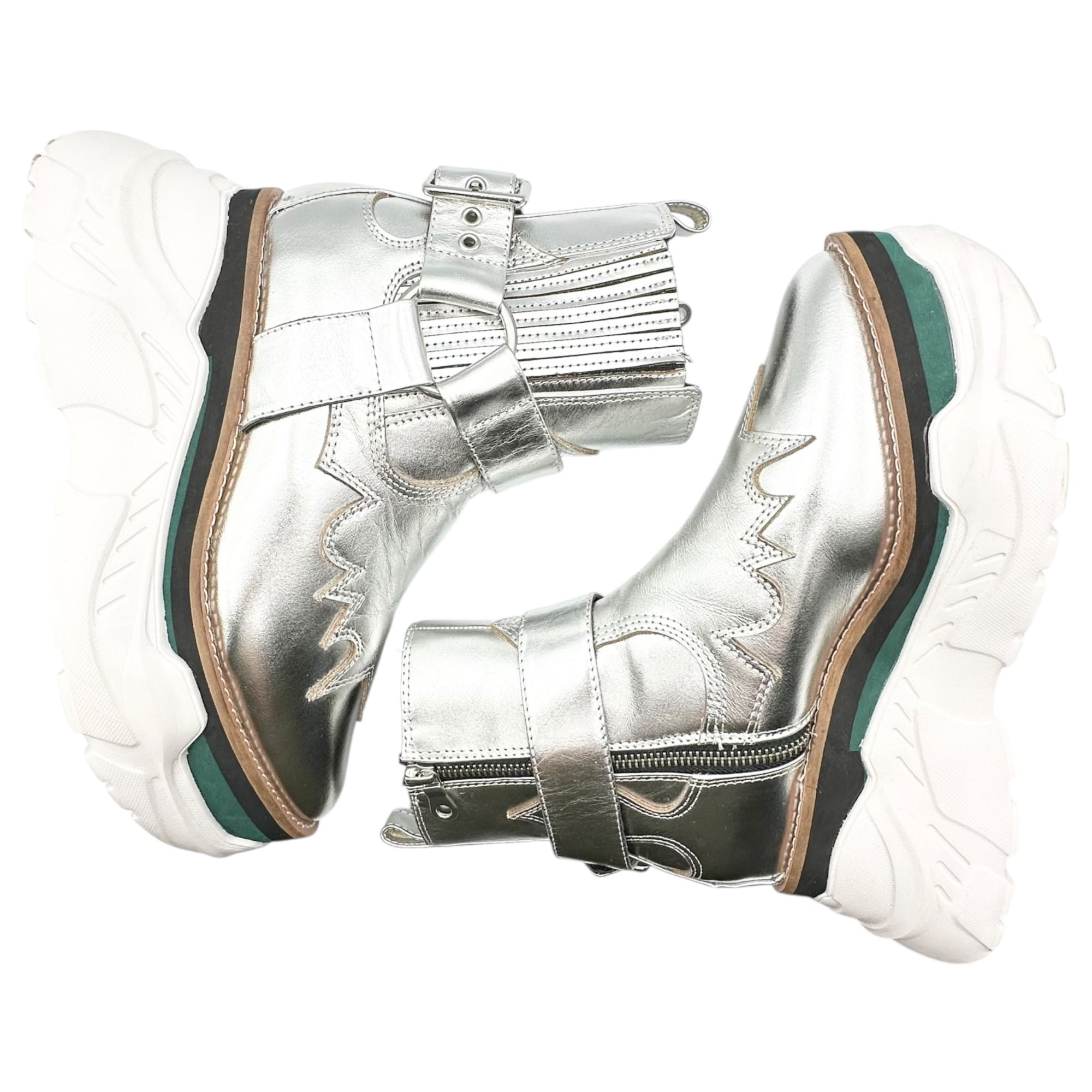 Maison MIHARA YASUHIRO(メゾンミハラヤスヒロ) CHANKY SOLE WESTERN チャンキー ソール ウェスタン ブーツ B03FW702 38(24cm程度) シルバー 厚底