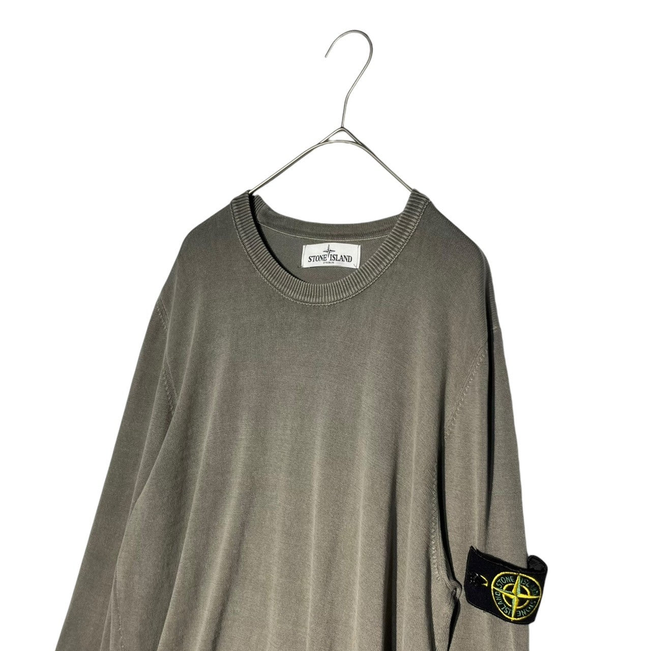 STONE ISLAND(ストーンアイランド) 13SS Cotton crew neck knit コットン クルーネック ニット 5815509B8 M グレー 薄手