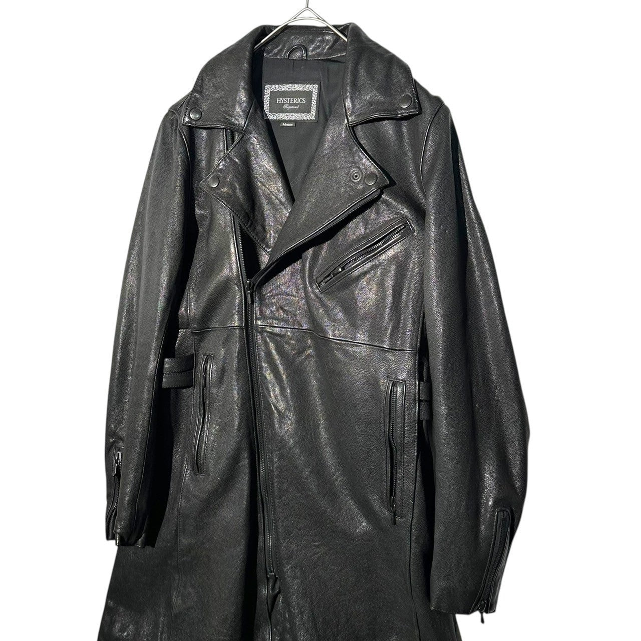 Hysterics(ヒステリックス) Goatskin leather double rider's coat 山羊革 ダブル ライダース コート 0593LC01 M ブラック 参考定価147,000円(税込)