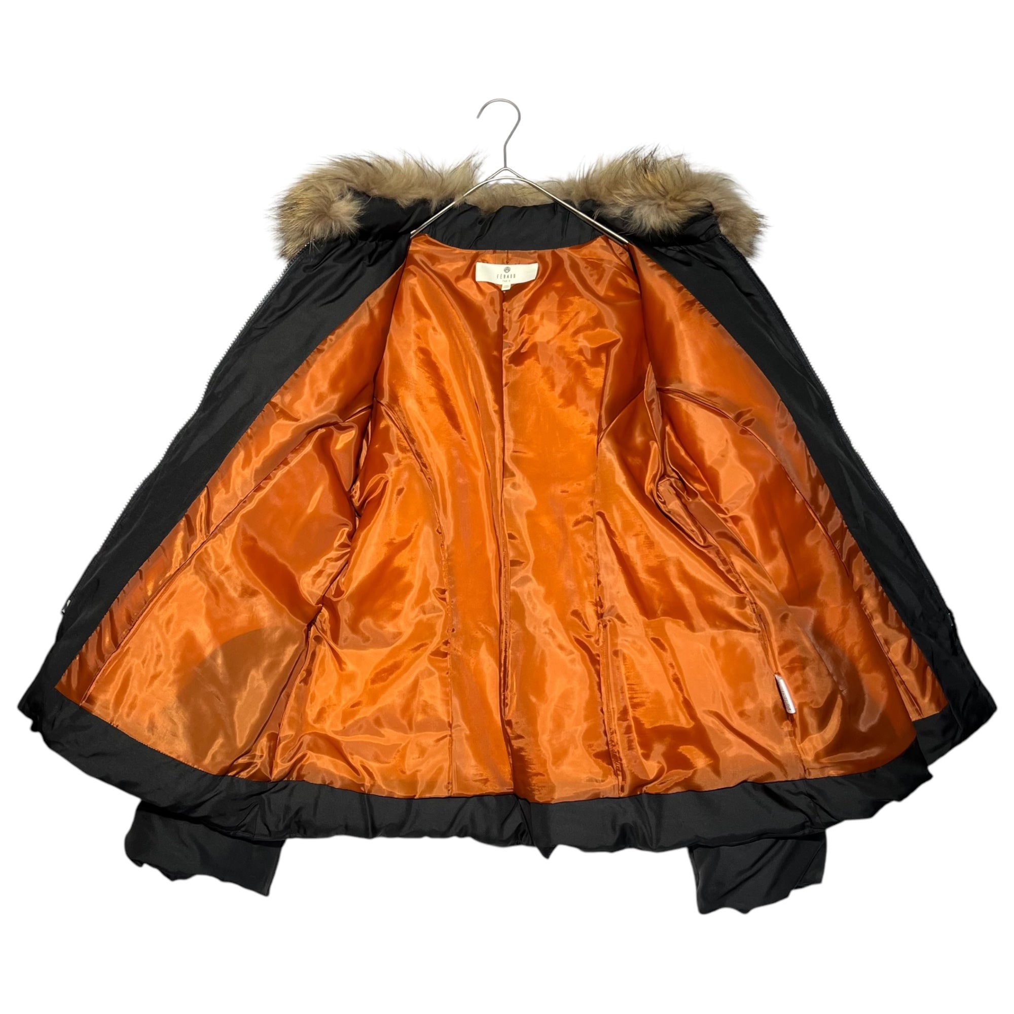 LOUIS FERAUD(ルイフェロー) Raccoon fur silk down jacket ラクーンファー シルク ダウン ジャケット 38(M程度) ブラック