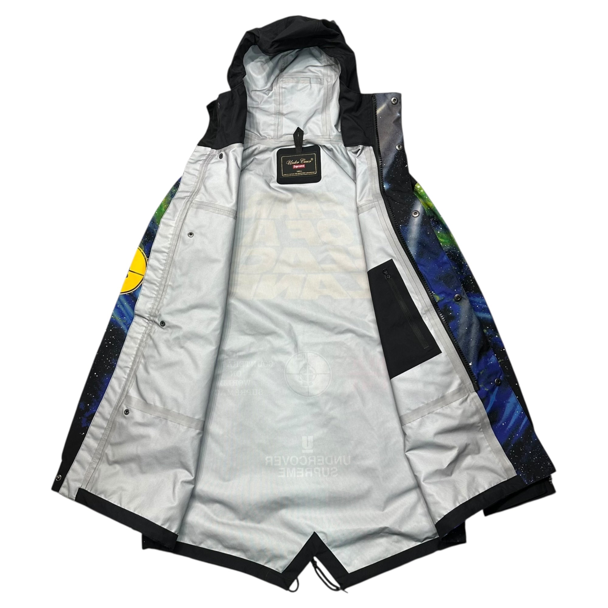 SUPREME × UNDERCOVER(シュプリーム × アンダーカバー) 18SS Public Enemy Taped Seam Parka パブリックエネミー テープ シーム パーカー マウンテンパーカー S ブラック×ブルー