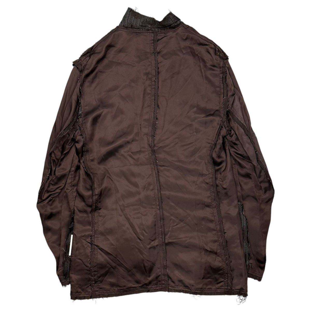 COMME des GARCONS HOMME PLUS(コムデギャルソンオムプリュス) 2002AW Inside-Out Cut-Out Design Cupra Jacket インサイドアウト 断ち切りデザイン キュプラ ジャケット PG-J016 M ブラウン AD2002 四つの黒期 アーカイブ