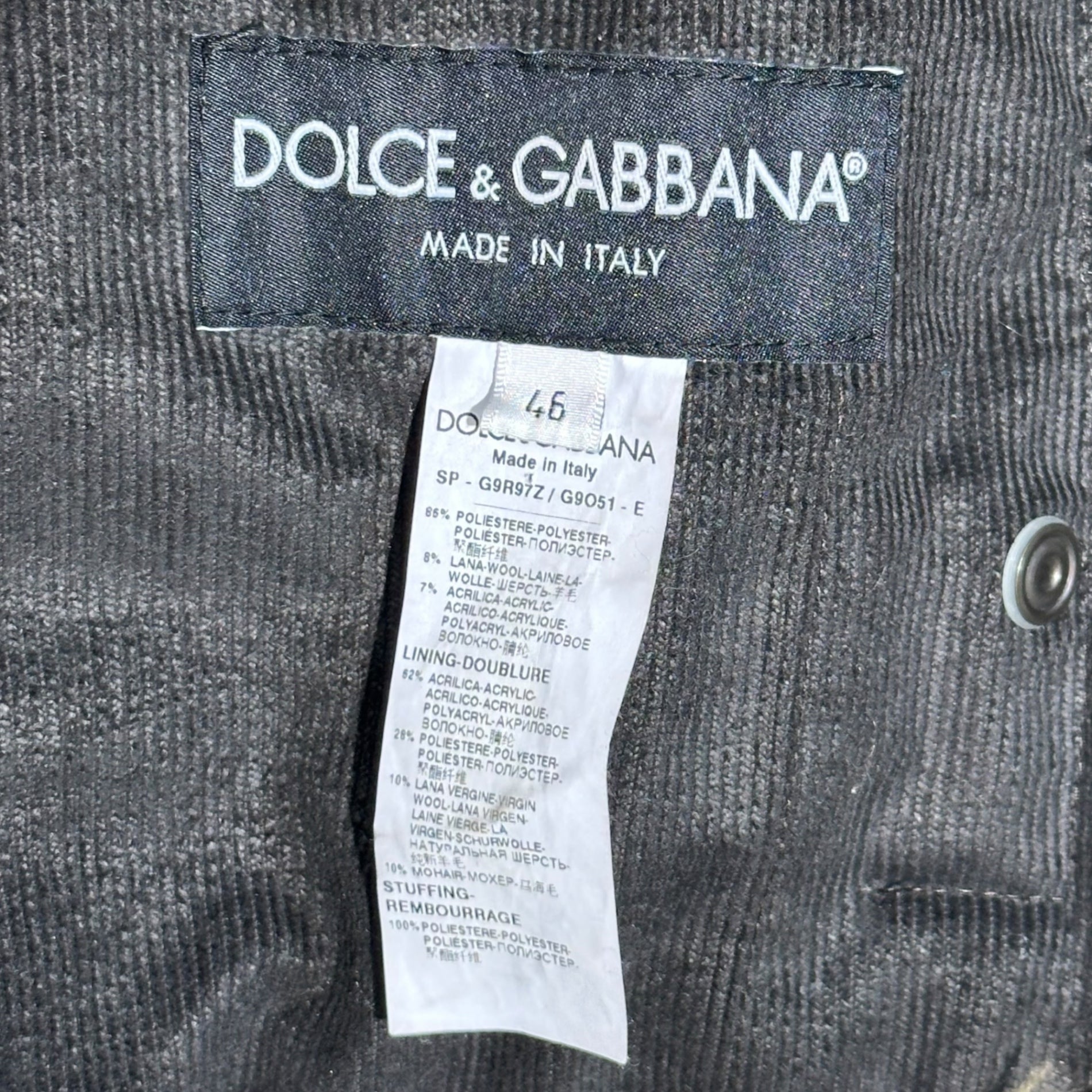 DOLCE&GABBANA(ドルチェ&ガッバーナドルガバ) Check Boa Flight Jacket チェック ボア フライト ジャケット G9R97Z G9O51 46(M程度) ブラウン×ネイビー 中綿