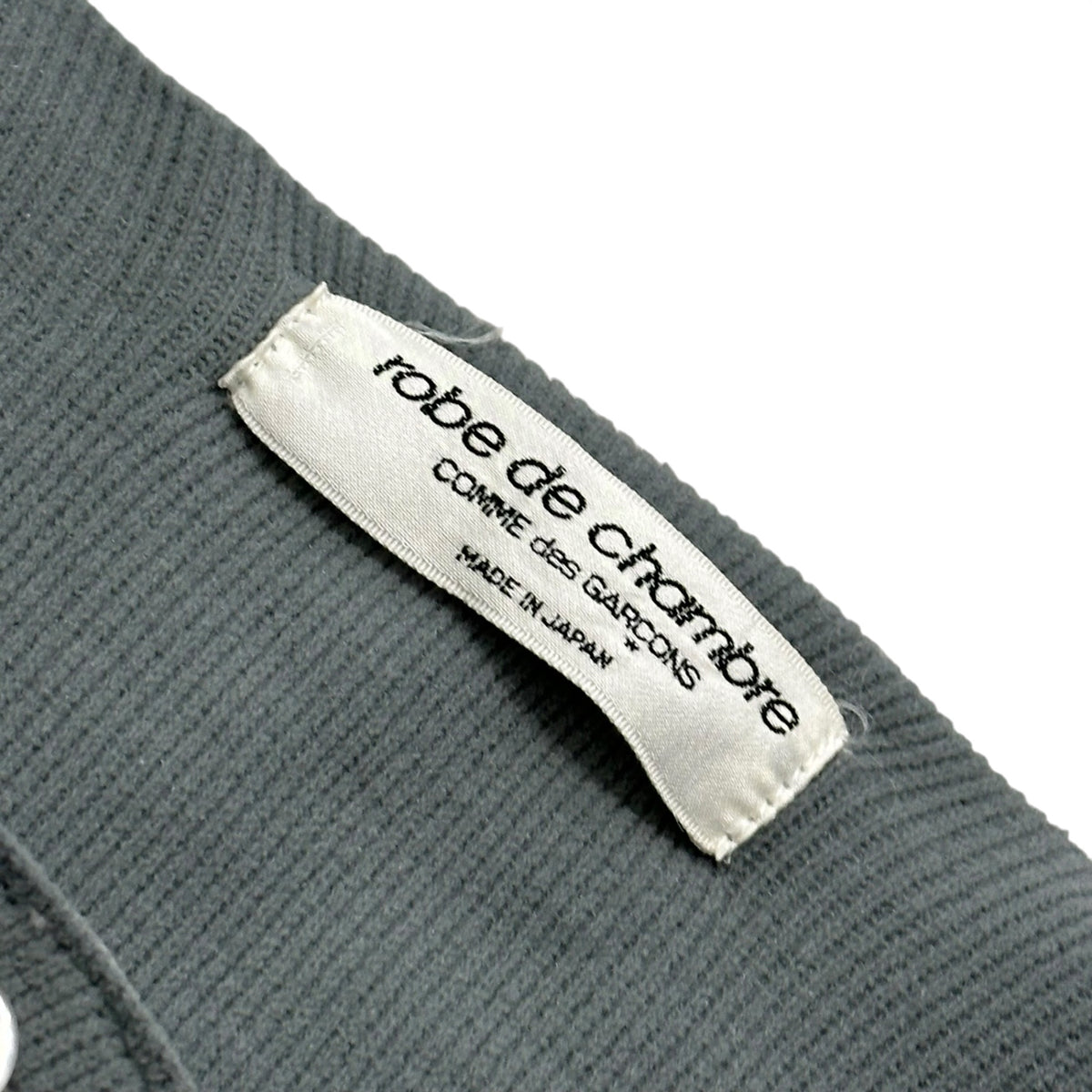 robe de chambre COMME des GARCONS(ローブドシャンブルコムデギャルソン) 1990's Nylon-Poly Ribbed Cardigan ナイロン ポリ リブ カーディガン RN-100070 FREE グレー AD1995 90年代