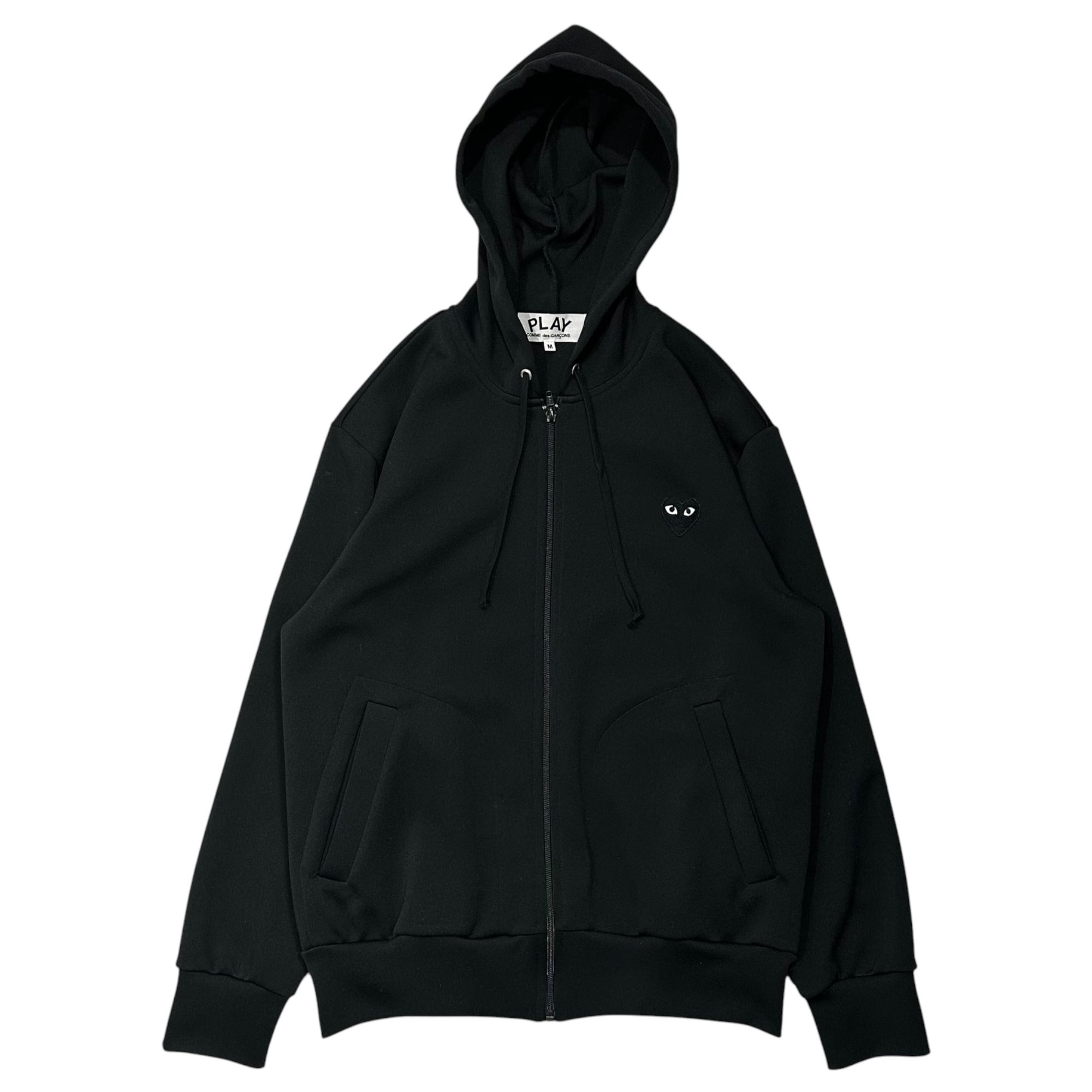 PLAY COMME des GARCONS(プレイコムデギャルソン) 2019SS Jersey Back Print Zip-up Hoodie ジャージ バックプリント ジップアップ フーディ パーカー AZ-T254 M ブラック AD2018/10
