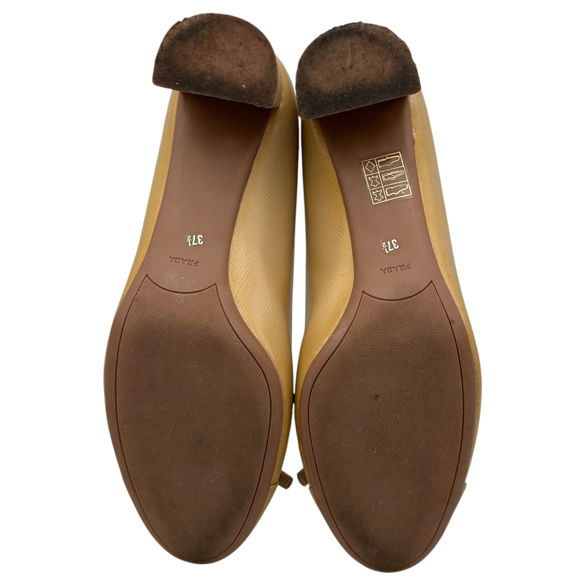 PRADA(プラダ) Patent Saffiano Leather Pumps パテント サフィアーノレザー パンプス 37 1/2 ベージュ