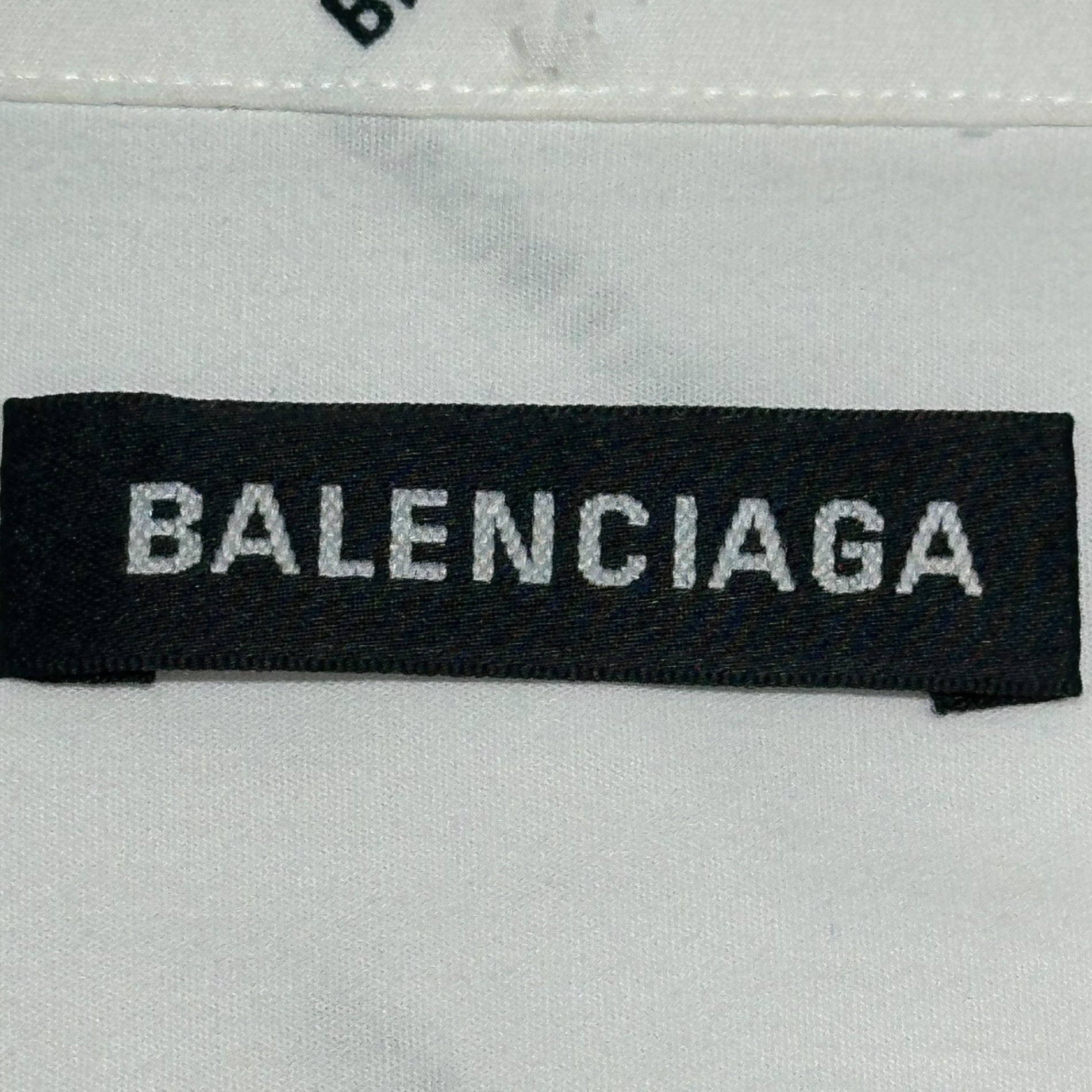 BALENCIAGA(バレンシアガ) 18SS All Over Logo L/S Shirt 総柄 ロゴ 長袖 シャツ 534333TBL96 38 ホワイト