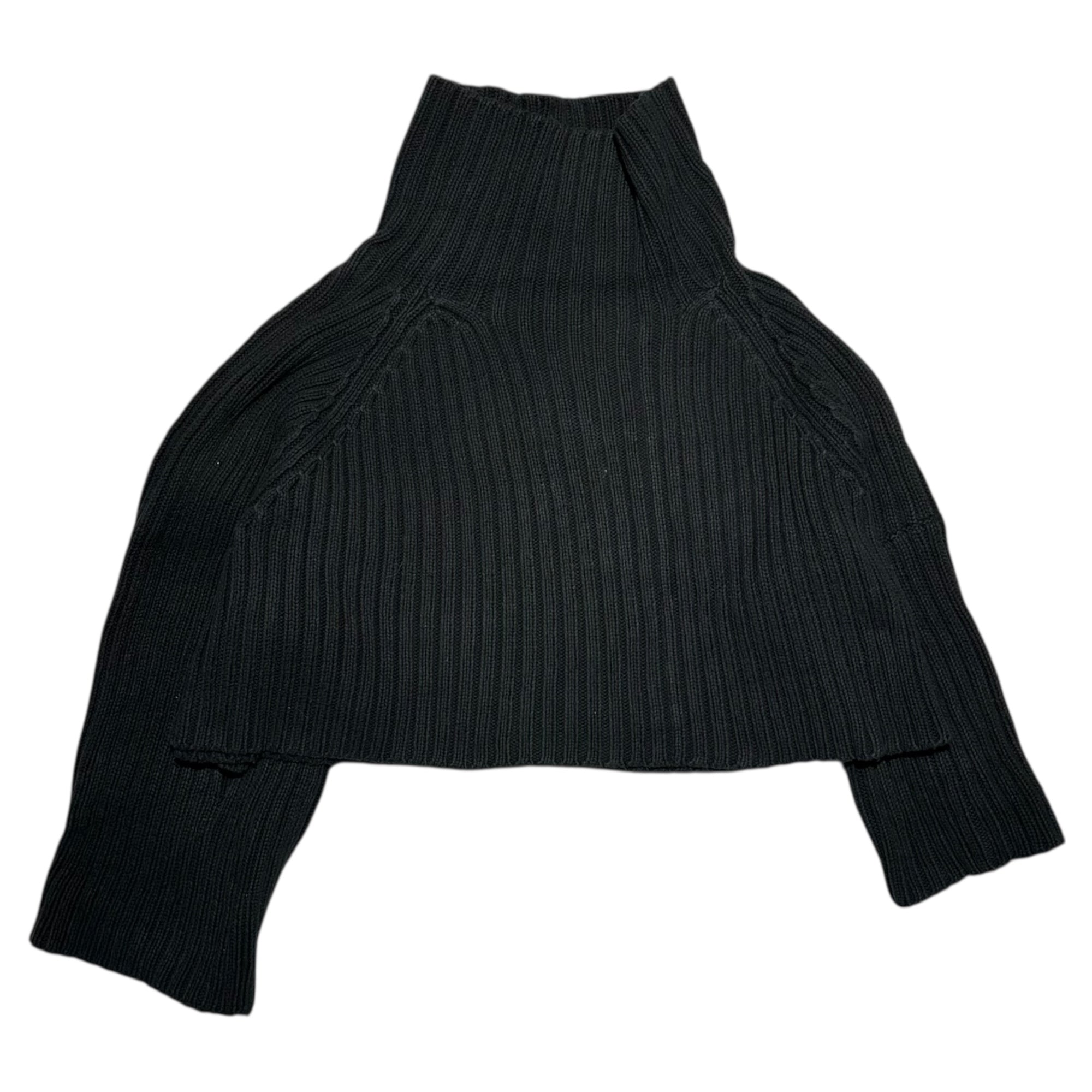 Y's(ワイズ)  Short length thick ribbed turtleneck cotton knit ショート丈 太リブ タートルネック コットン ニット YQ-K04-075 3(L) ブラック
