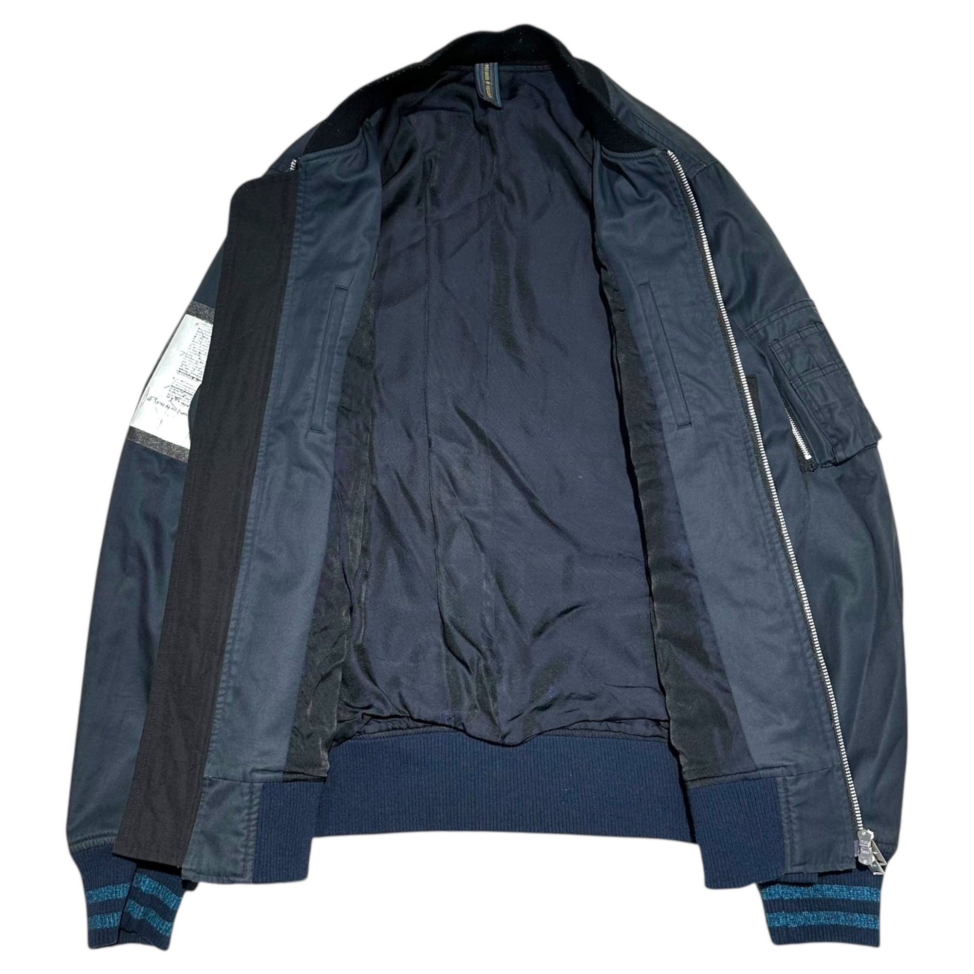 MIHARA YASUHIRO(ミハラヤスヒロ) 15SS Patch Flight MA-1 Jacket ワッペン フライト MA-1 ジャケット 41051291 50(L) ネイビー