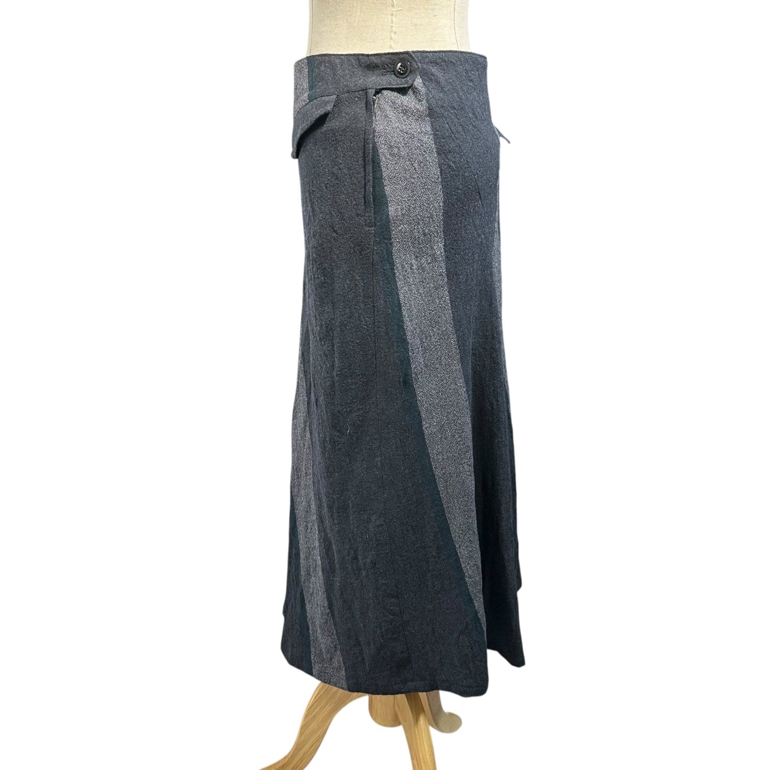 Y's(ワイズ) Asymmetrical flare wool long skirt アシンメトリー フレア ウール ロング スカート YS-S15-122 1 グレー