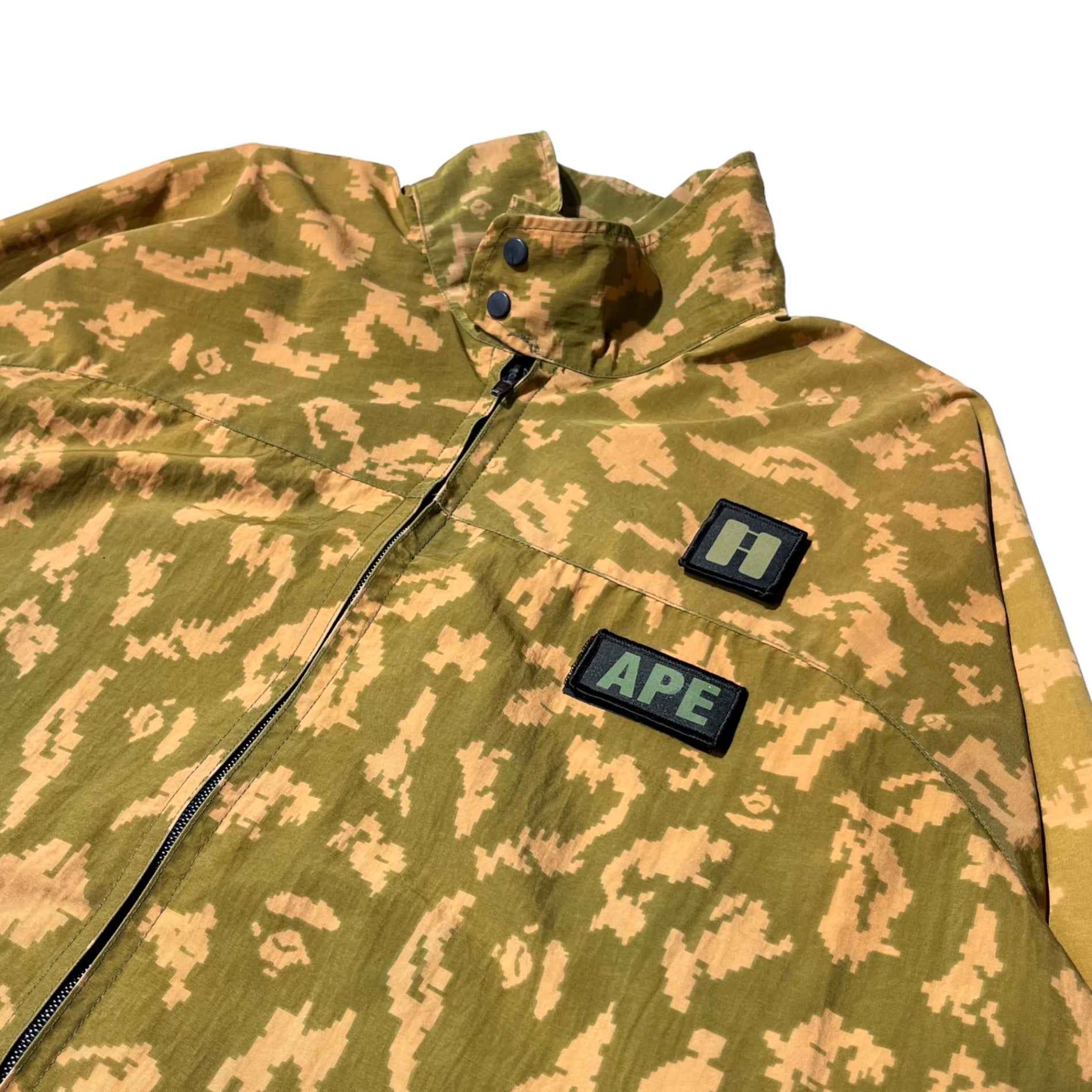 A BATHING APE(アベイシングエイプ) 00's 2WAY digital camo nylon jacket デジタル カモ ナイロン  ジャケット L カーキ Y2K